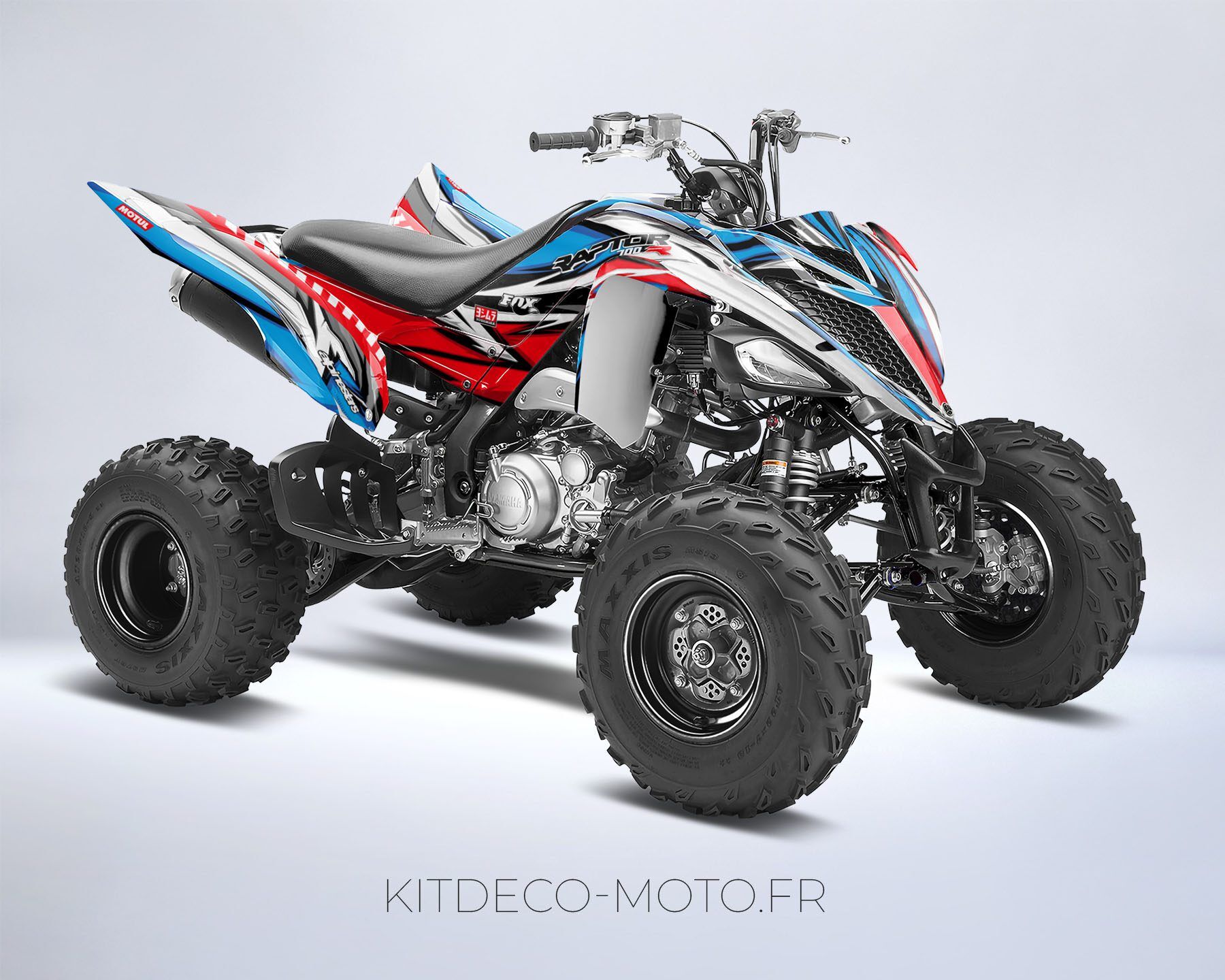 kit déco yamaha yfm 700 raptor color bleu / rouge