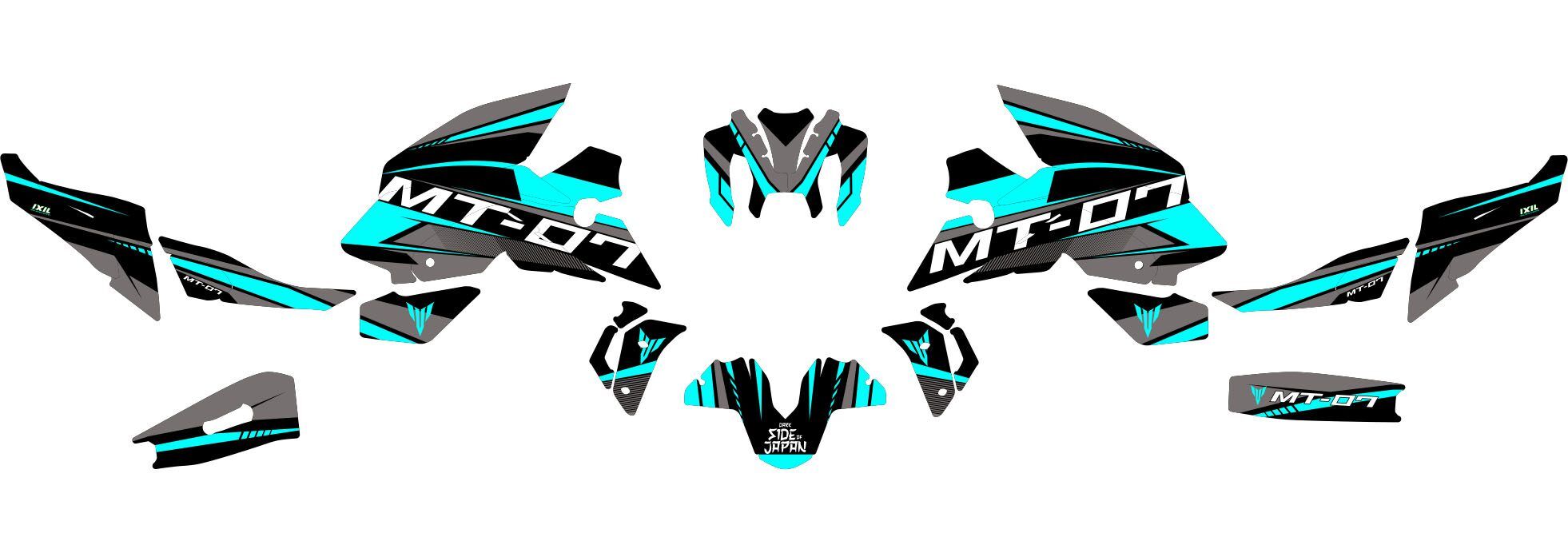 kit déco yamaha mt 07 factory cyan