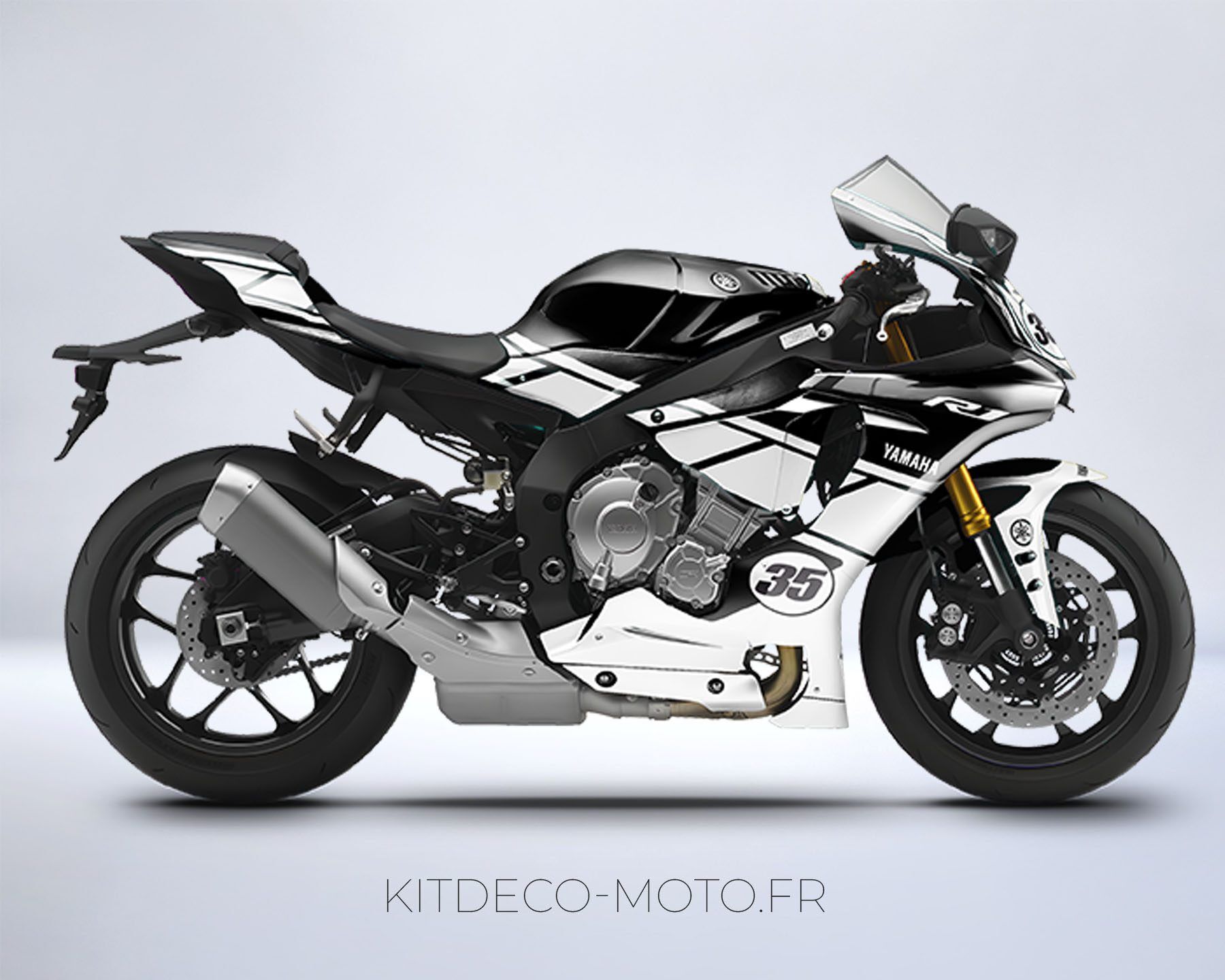 kit déco yamaha r1 anniversaire blanc