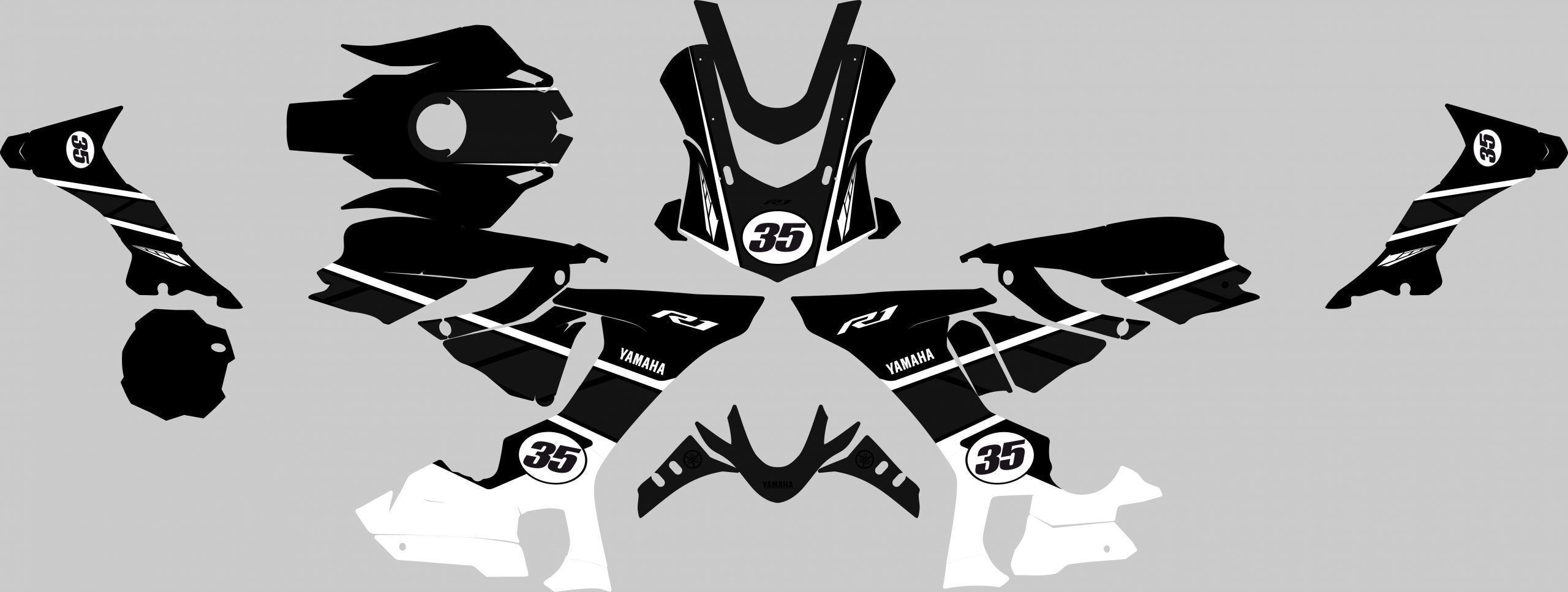 kit déco yamaha r1 factory noir