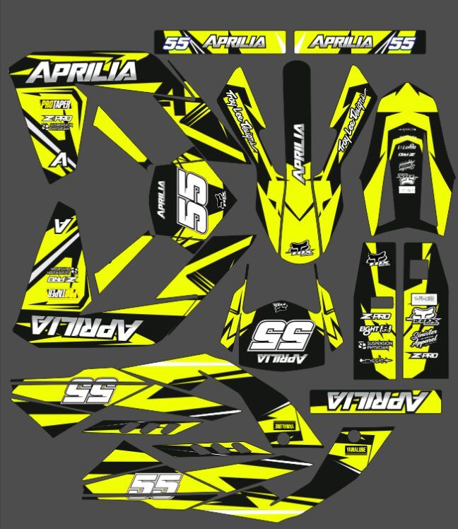 kit déco aprilia 50 rx / sx (2006 2017) craft jaune