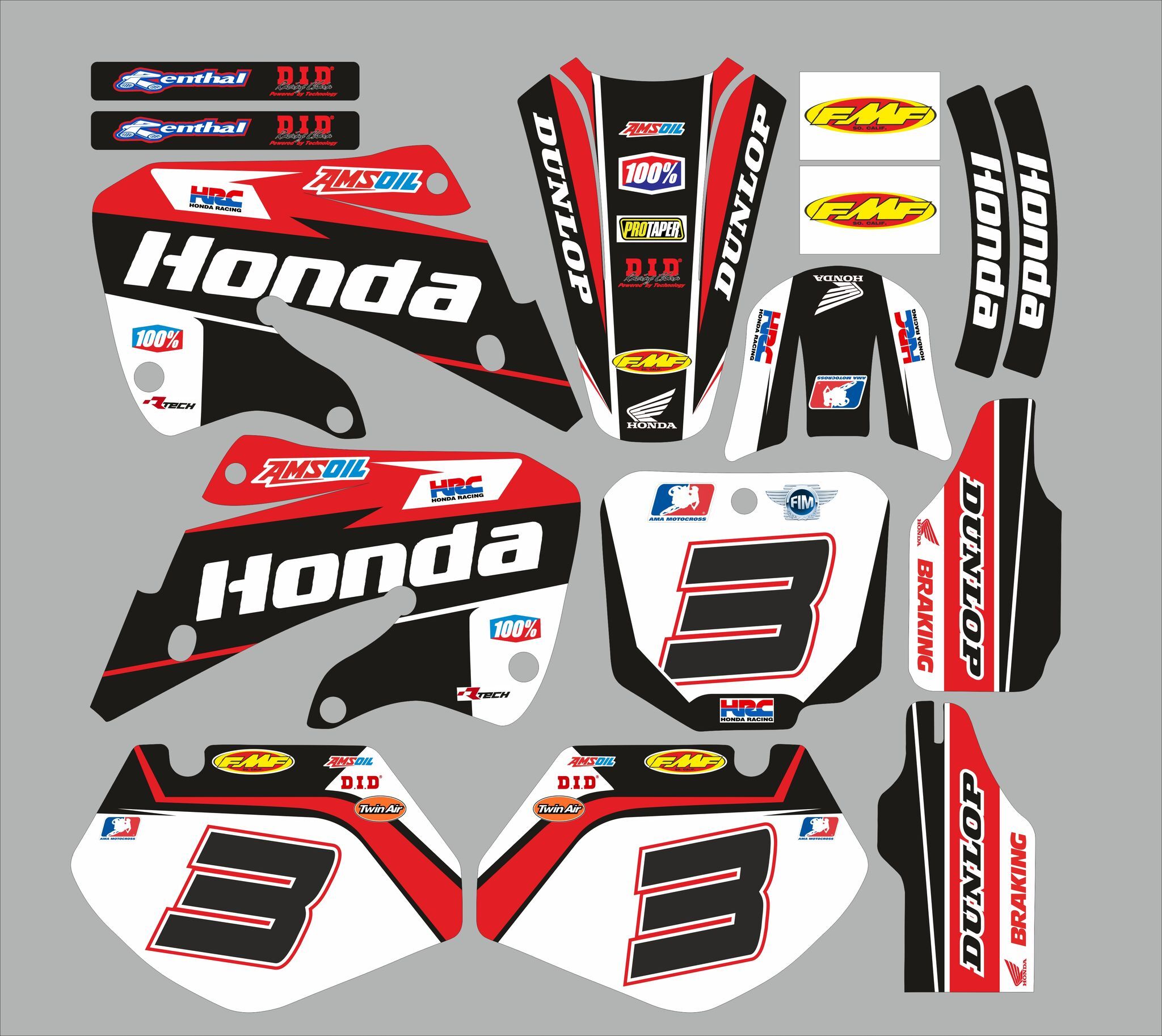 kit déco honda 125 / 250 cr (1997 1999) – factory #3