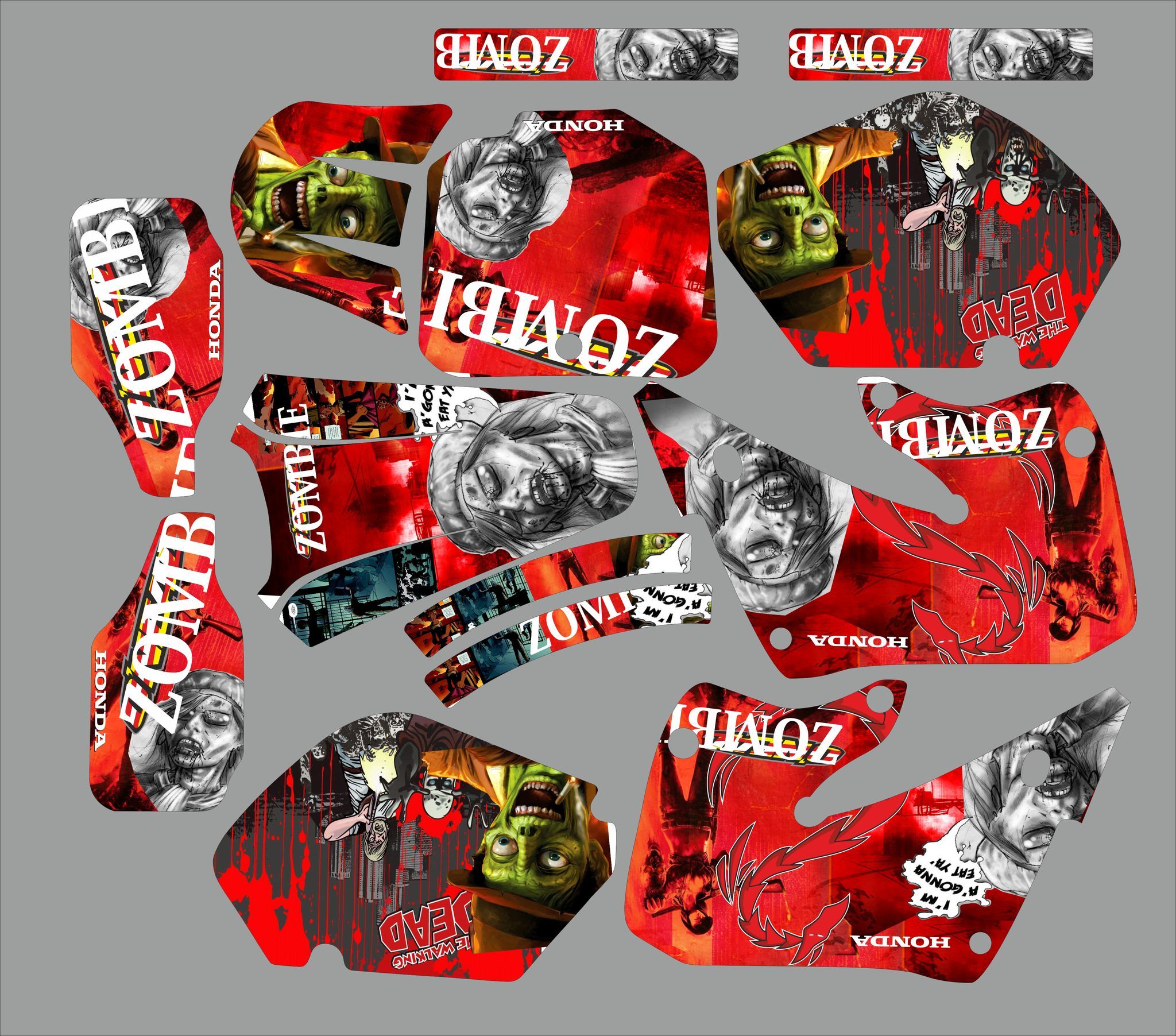 kit déco honda 125 / 250 cr (1997 1999) – zombie