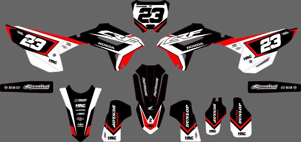 kit déco honda 450 crf (2021 2022) factory blanc