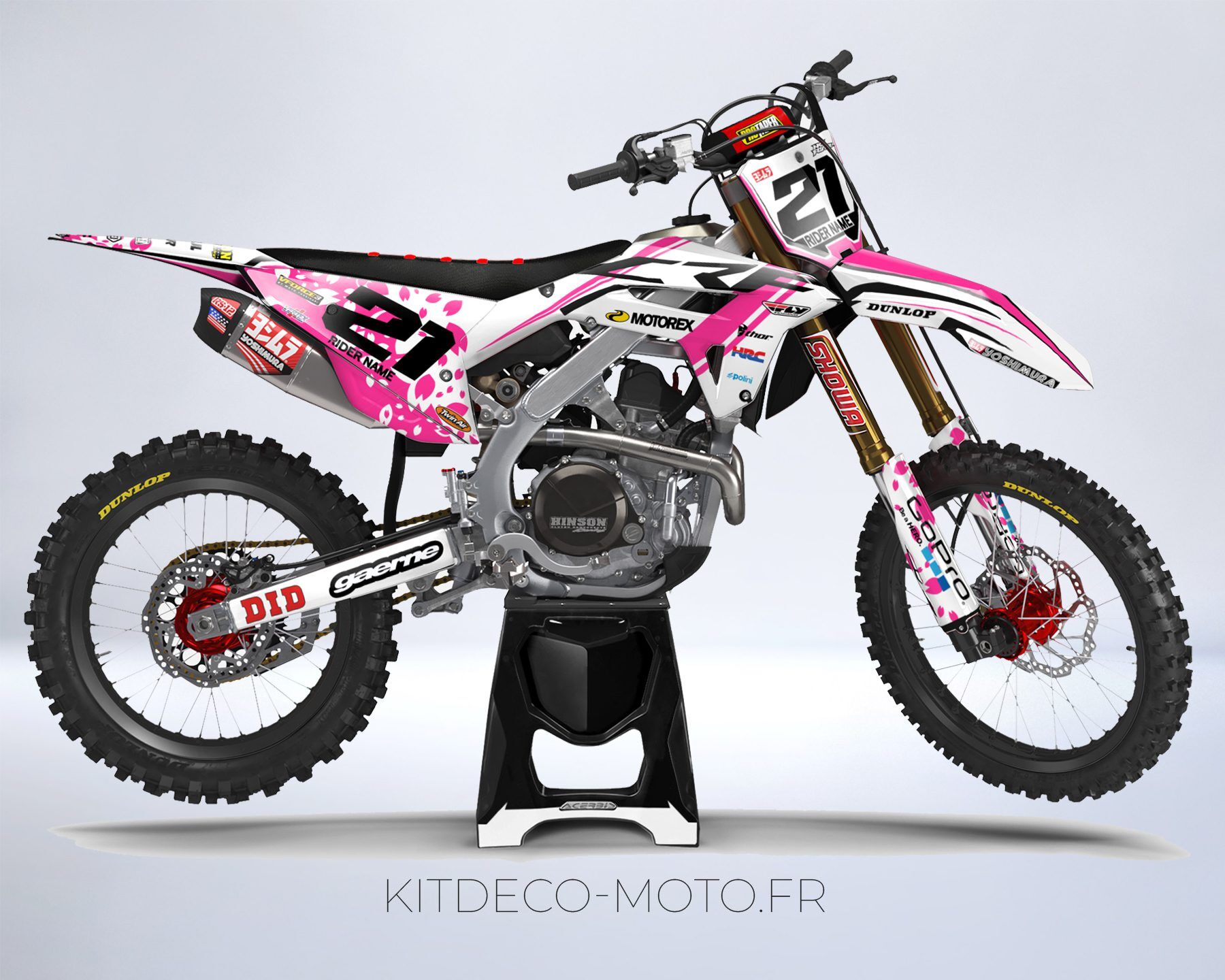 kit déco honda 250 crf (2022 2023) ligne rose