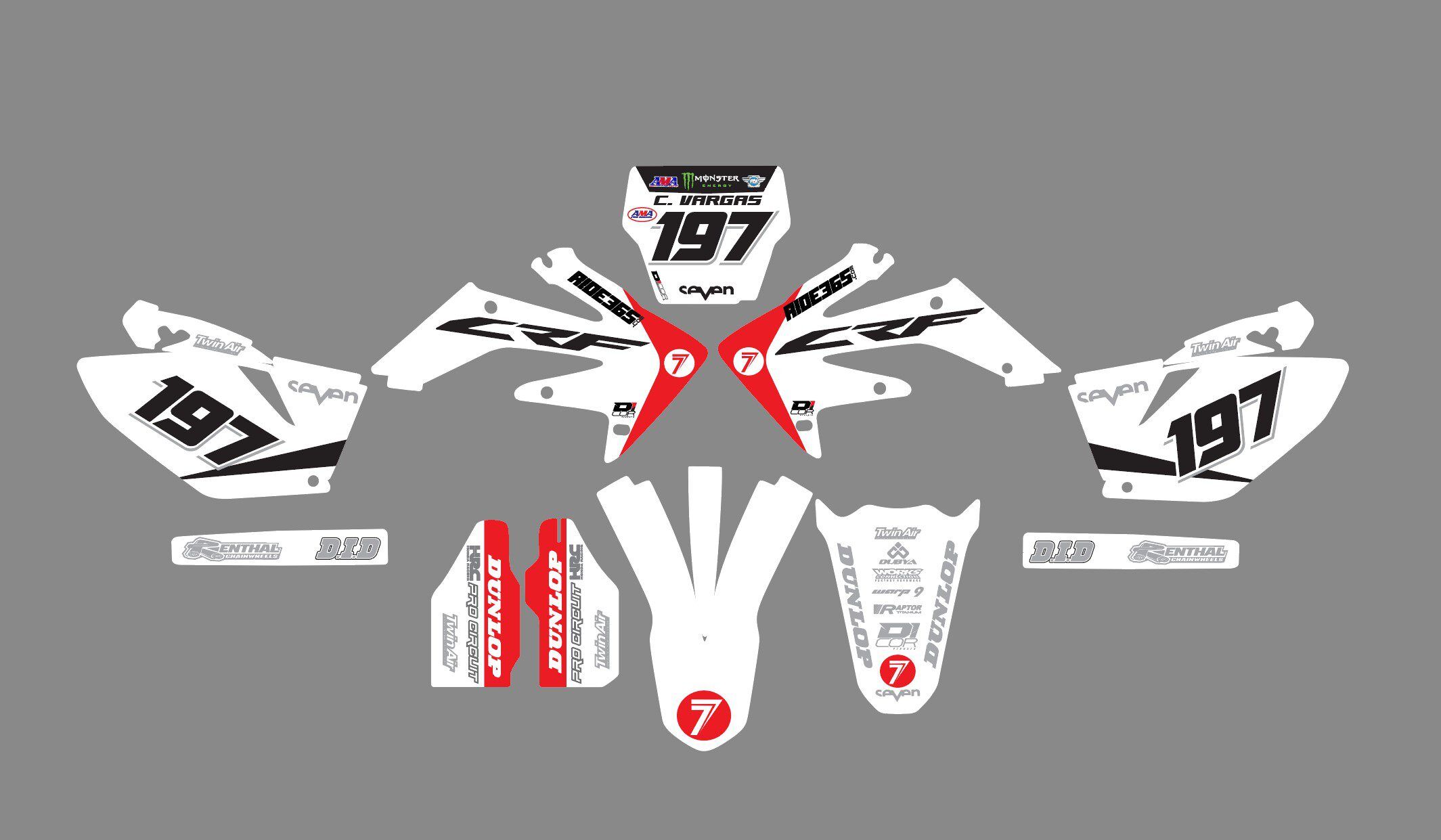 kit déco honda 250 crf (2006 2009) factory blanc
