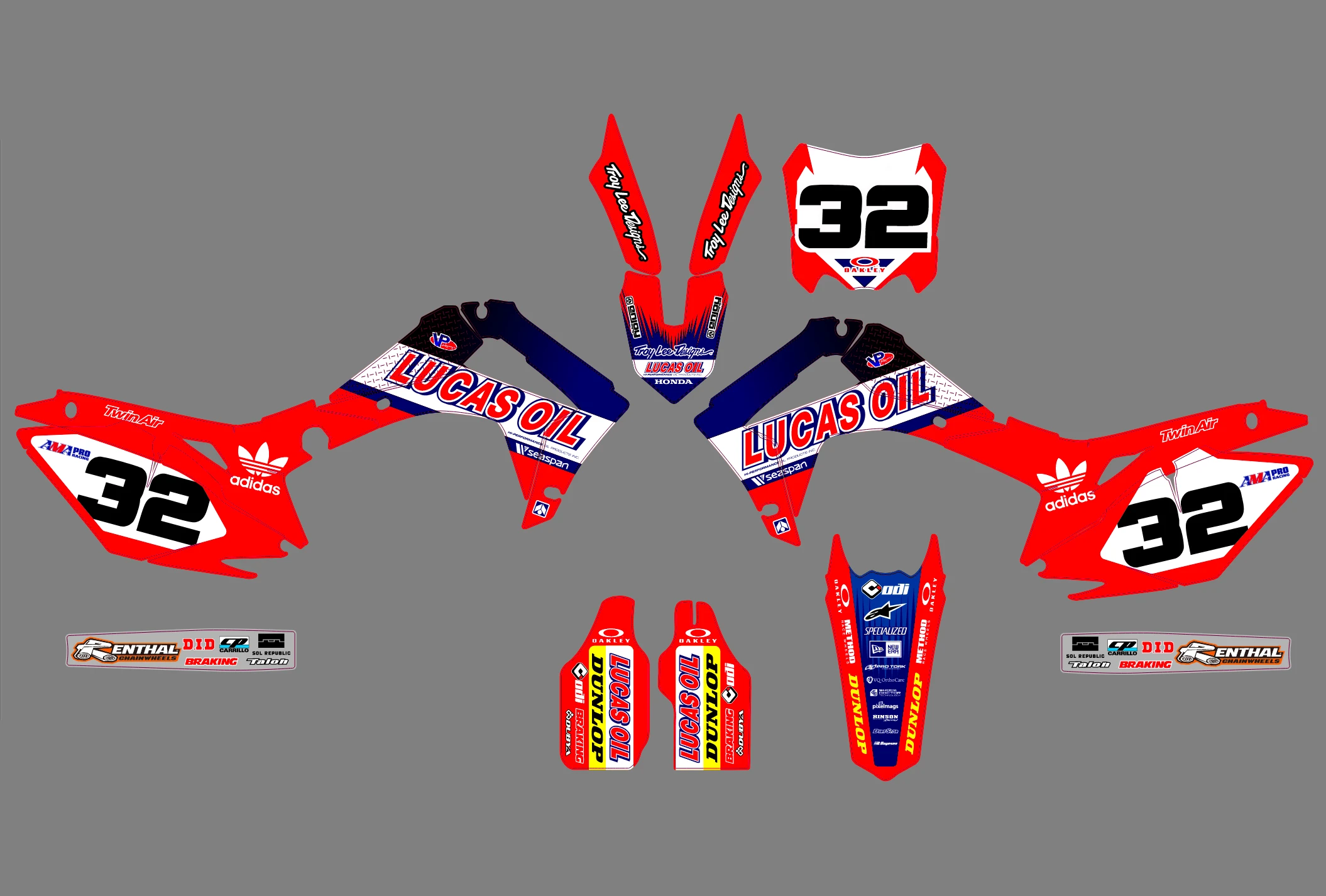 kit déco honda 450 crf (2013 2016) lucas oil