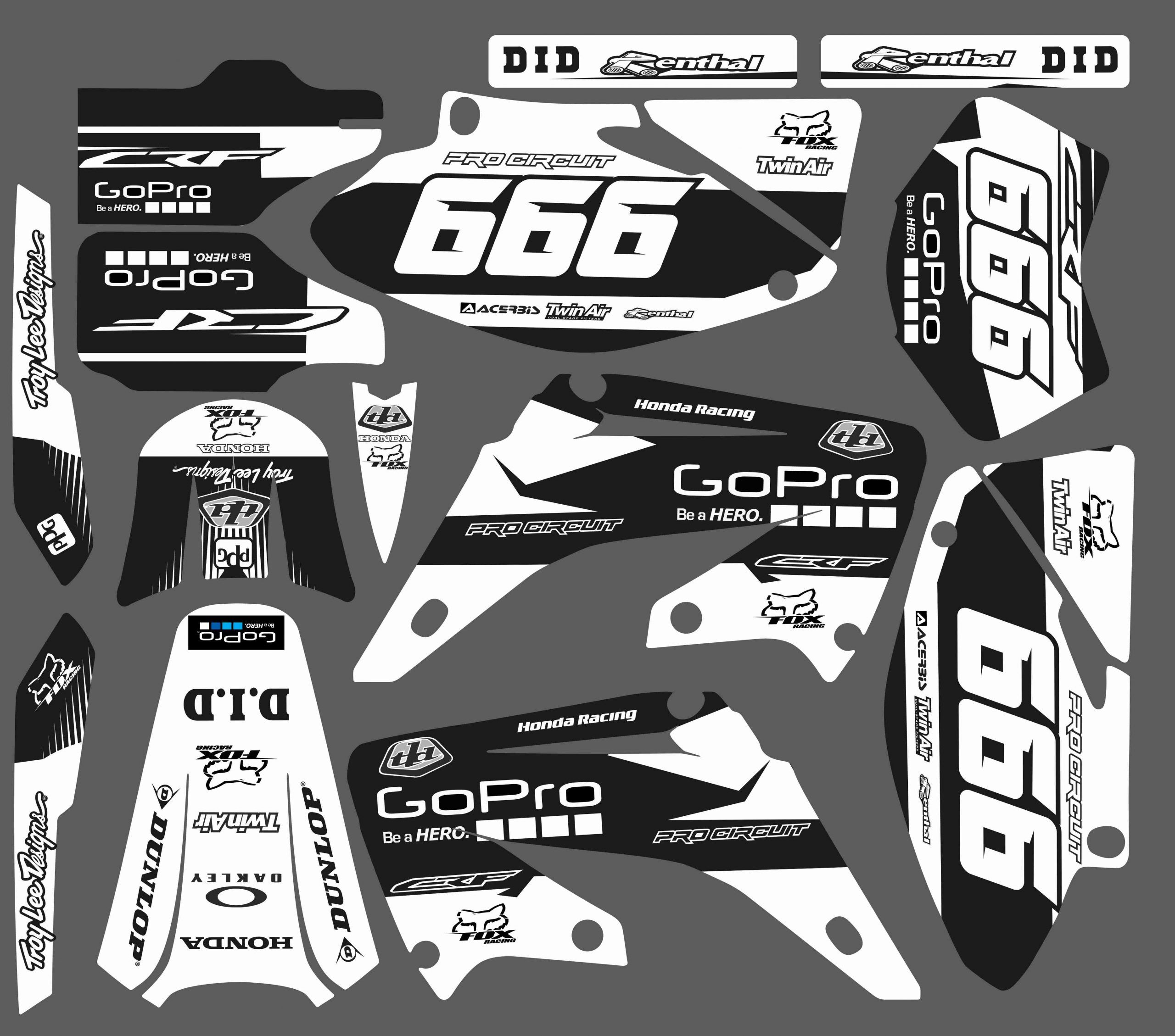 kit déco honda 450 crf (2002 2004) gopro