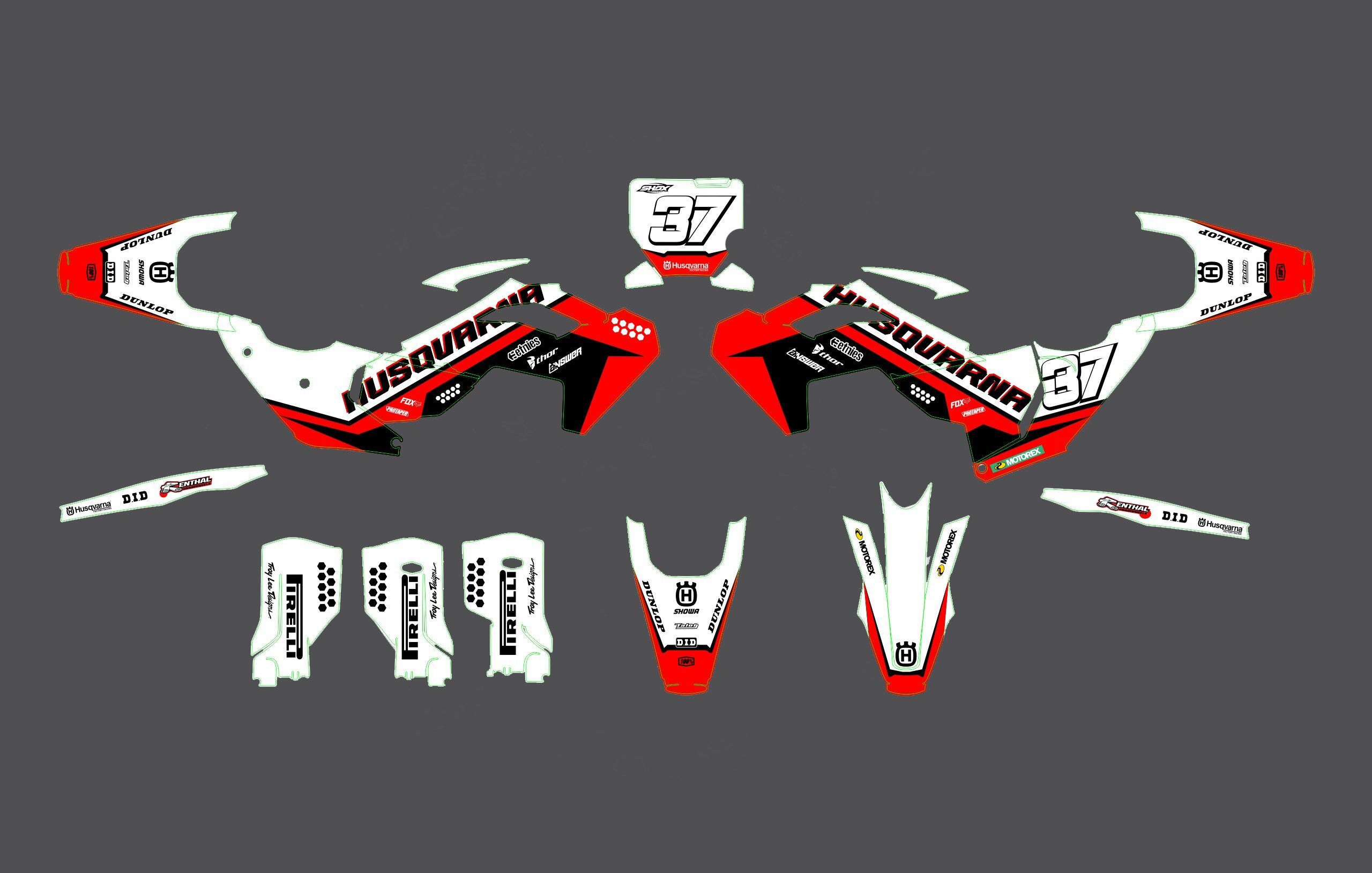 kit déco husqvarna 250 / 450 fc (2023) texte rouge