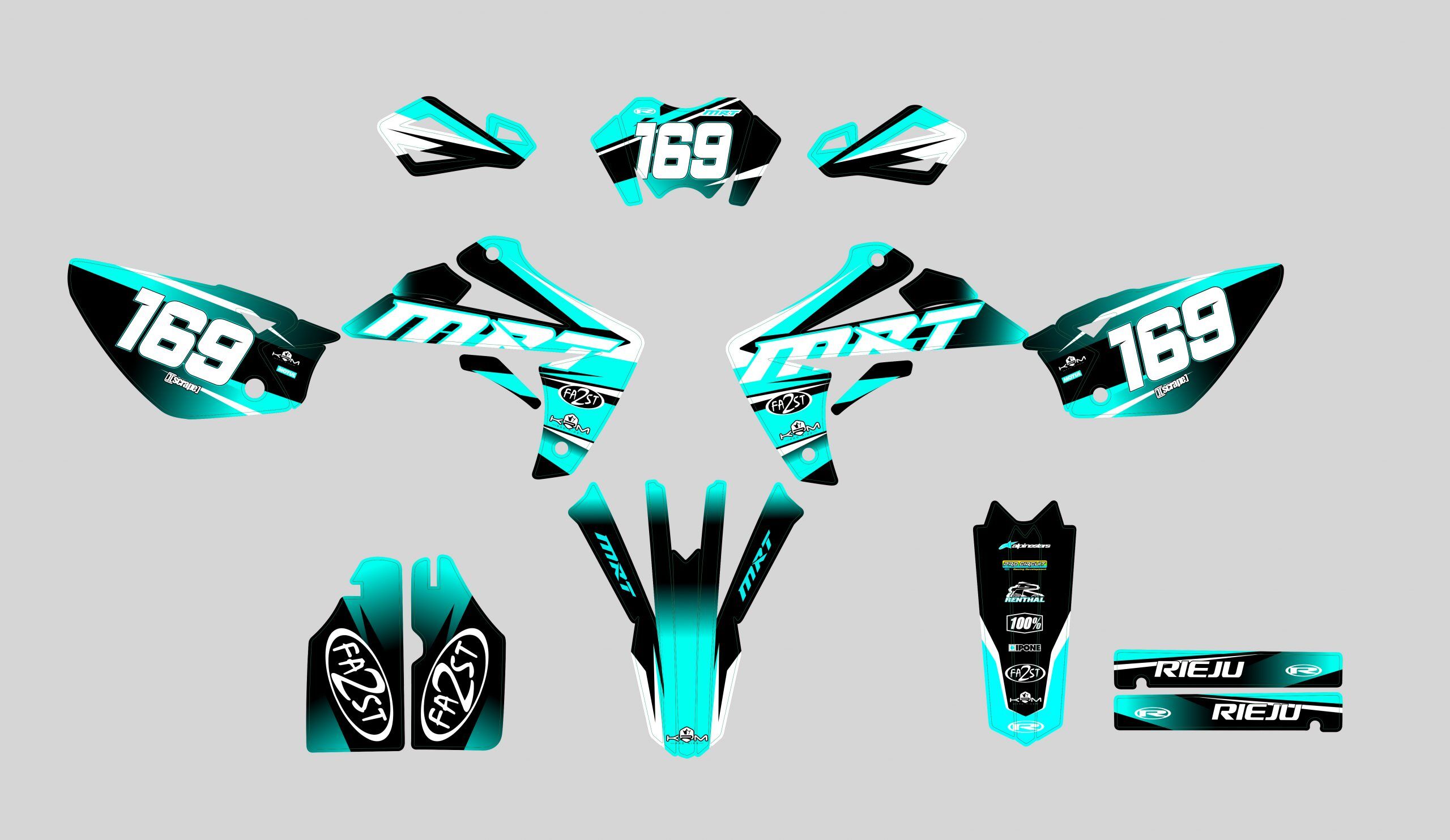 kit déco rieju 50 mrt airon cyan