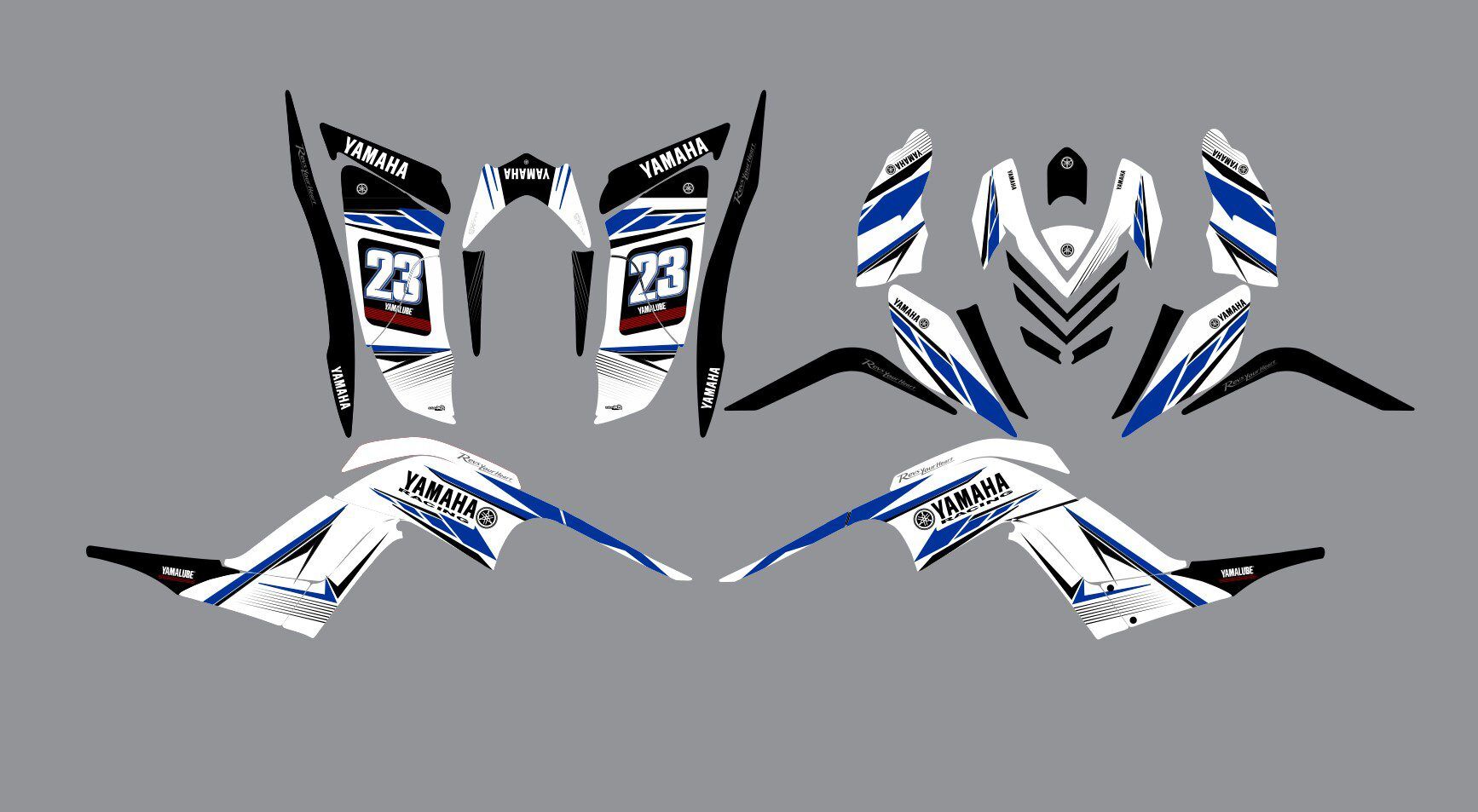 kit déco yamaha yfm 700 raptor type origine bleu