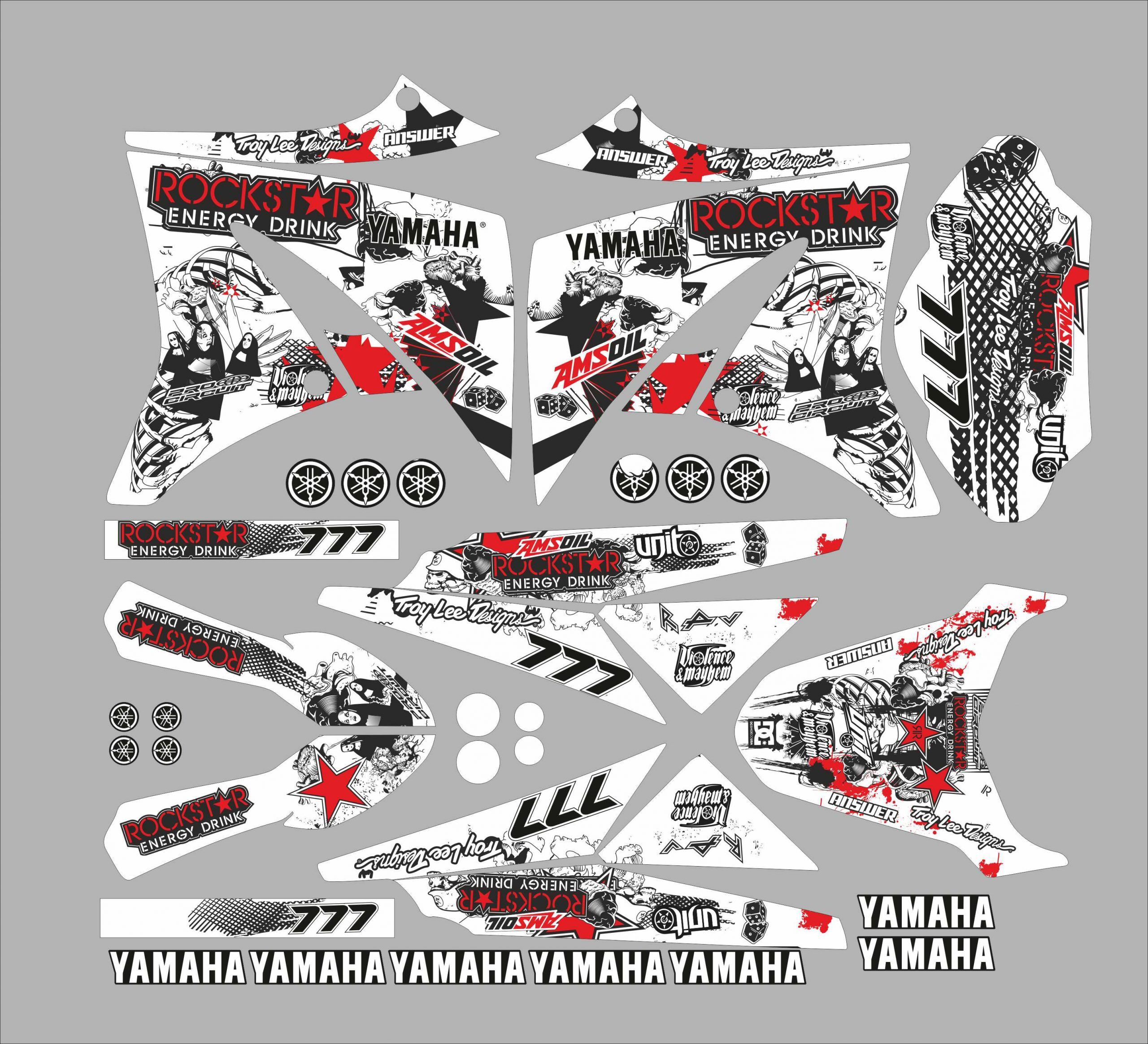 kit déco yamaha xt 125 – rockstar rouge