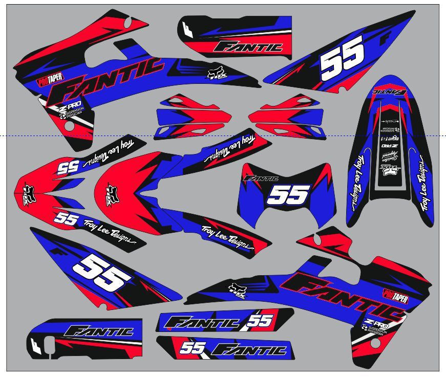 kit déco fantic xm / xe 50 – craft bleu / rouge