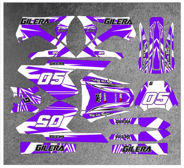 kit déco gilera rcr avant 2011 craft blanc / violet