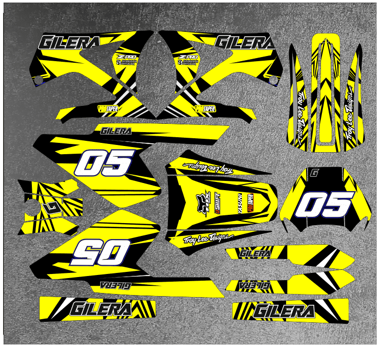 kit déco gilera rcr avant 2011 craft jaune