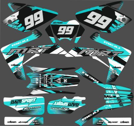 kit déco rieju 50 mrt color cyan