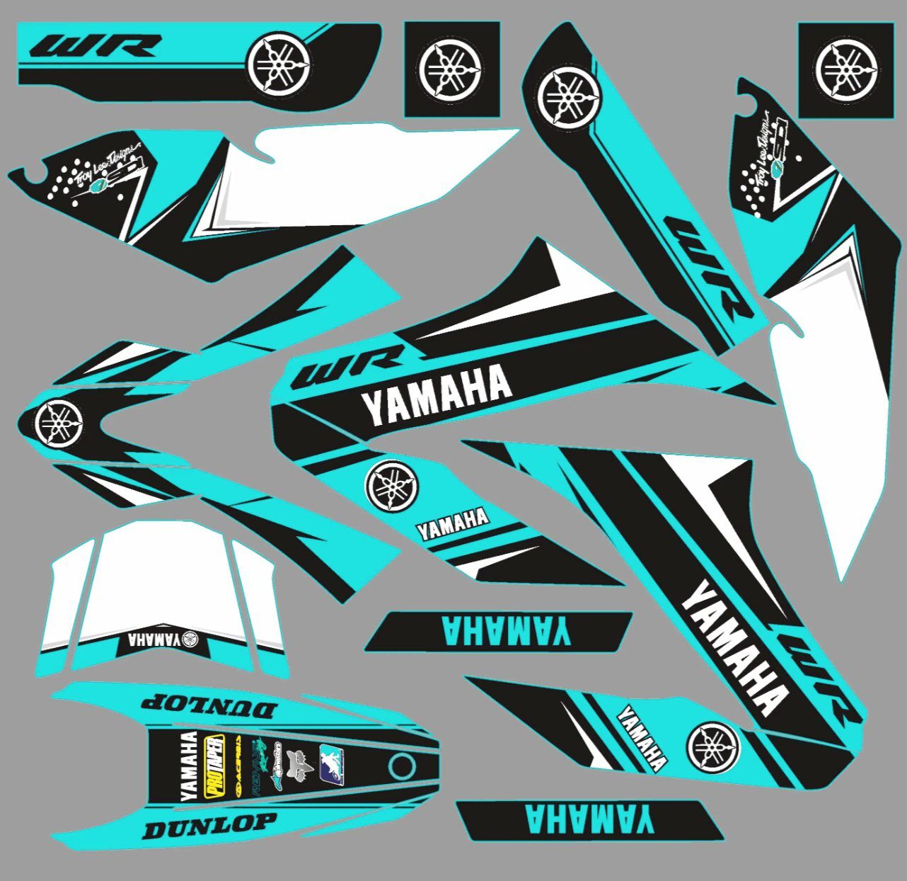 kit déco yamaha wr 125 factory cyan