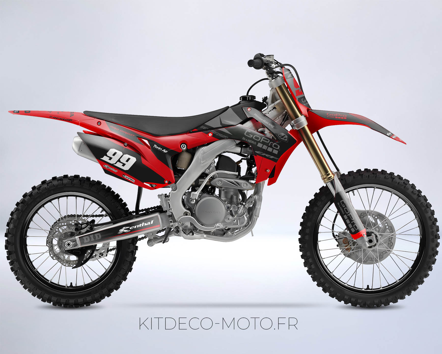 kit déco honda 250 crf (2014 2017) gopro rouge #2