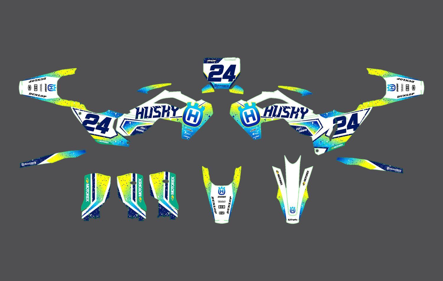 kit déco husqvarna 250 / 450 fc (2023) neon