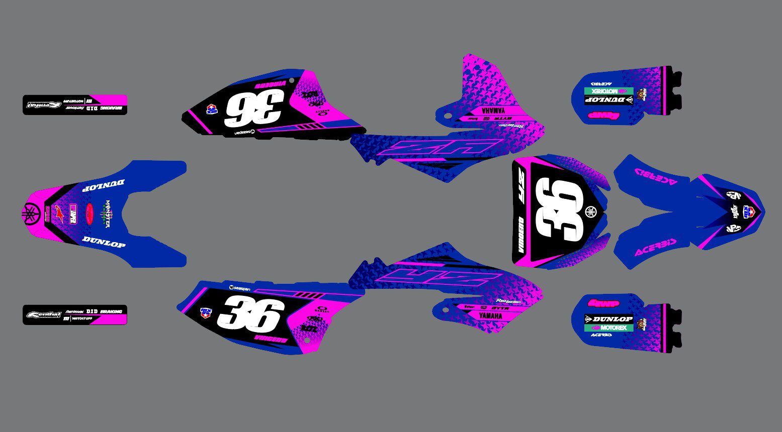 kit déco yamaha 65 yz abeille rose