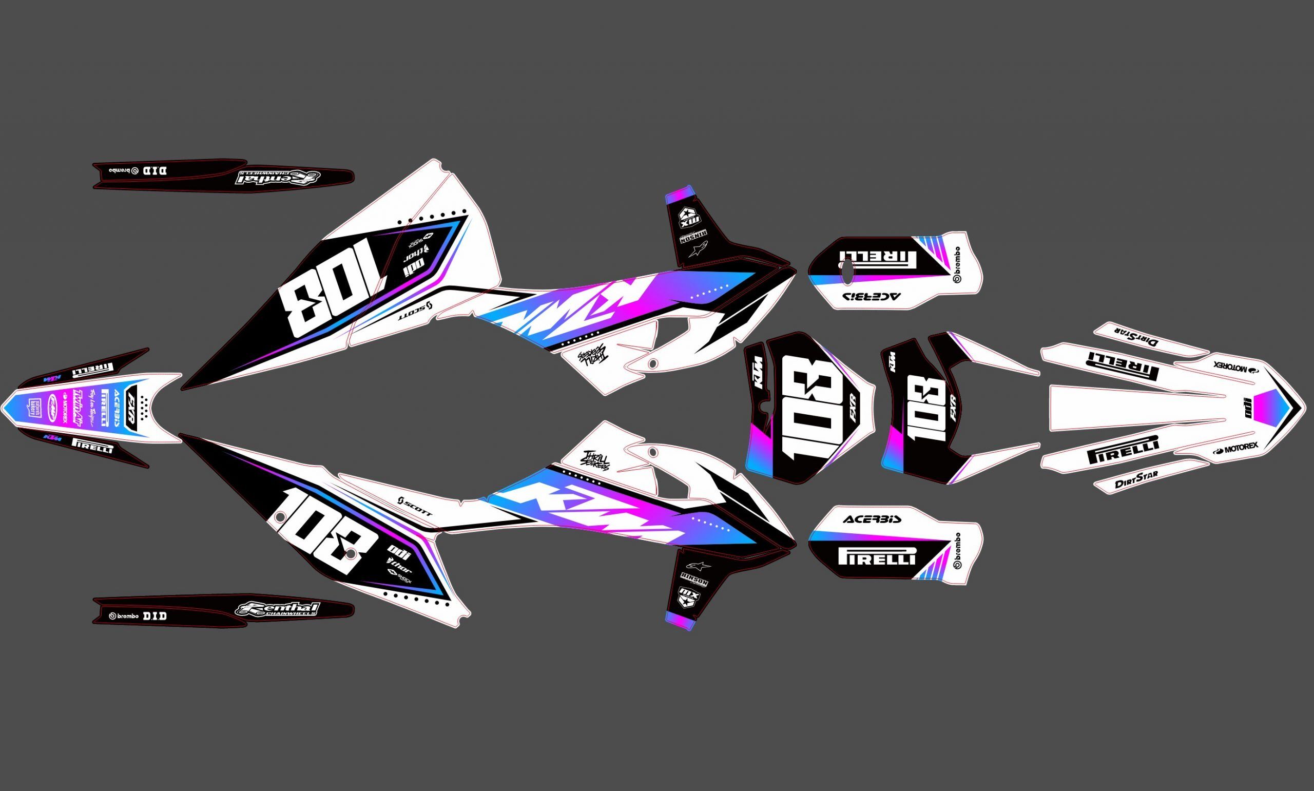 kit déco ktm exc / exc f (2020 2023) colors