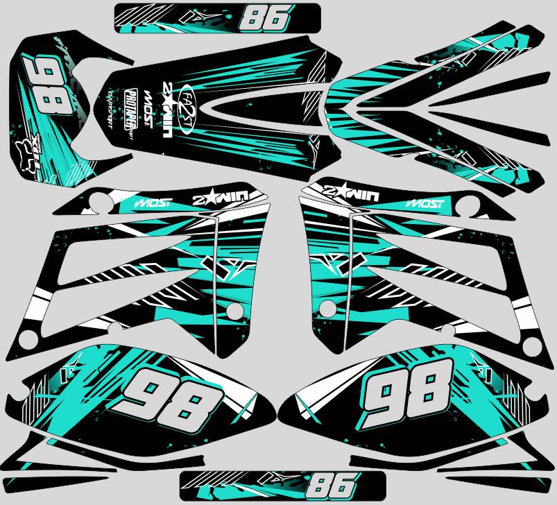 kit déco sherco 50 hrd – line cyan 2006 2012