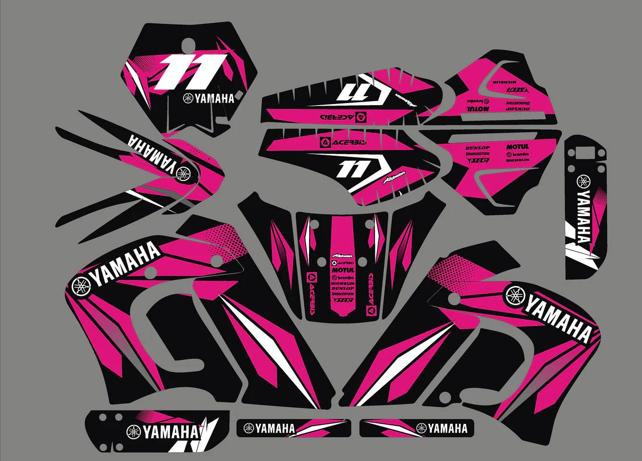 kit déco yamaha dt 50 (avant 2002) – line rose