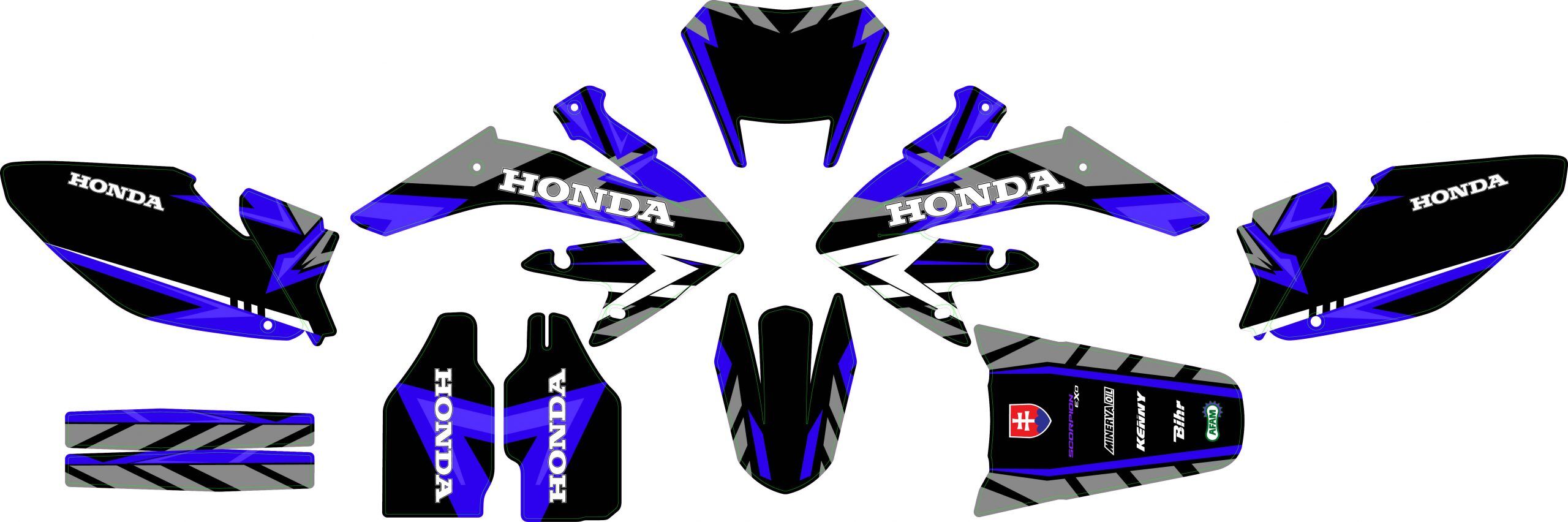 kit déco honda 50 hm carem bleu maquette