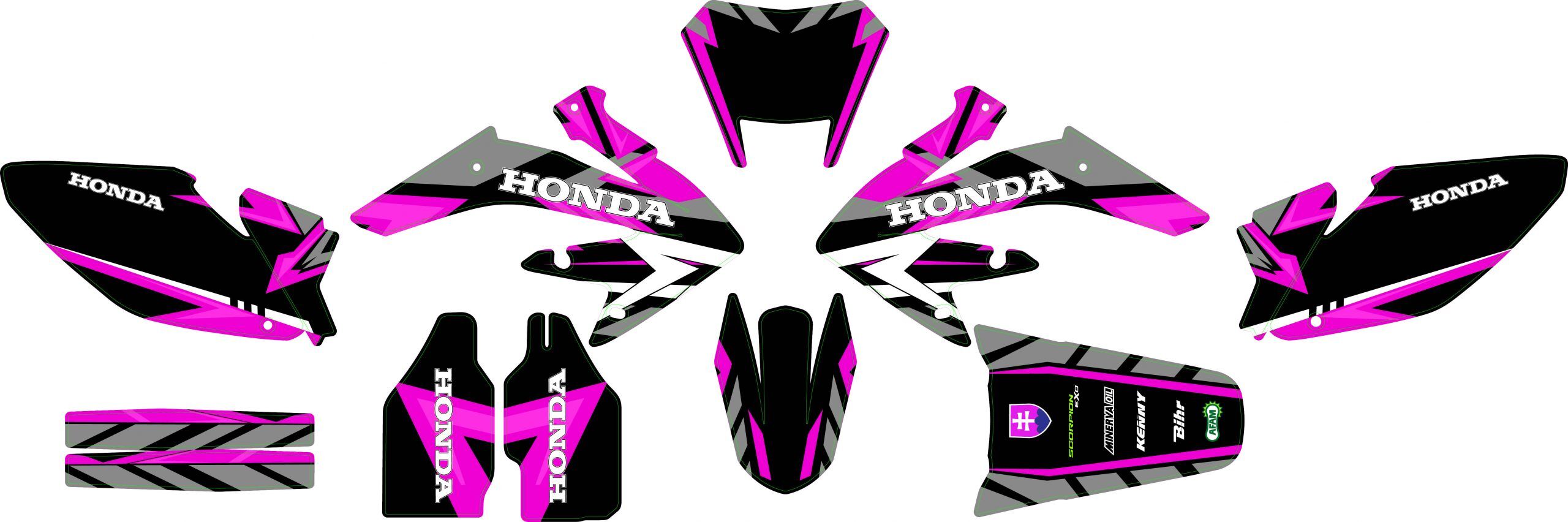 kit déco honda 50 hm carem rose maquette