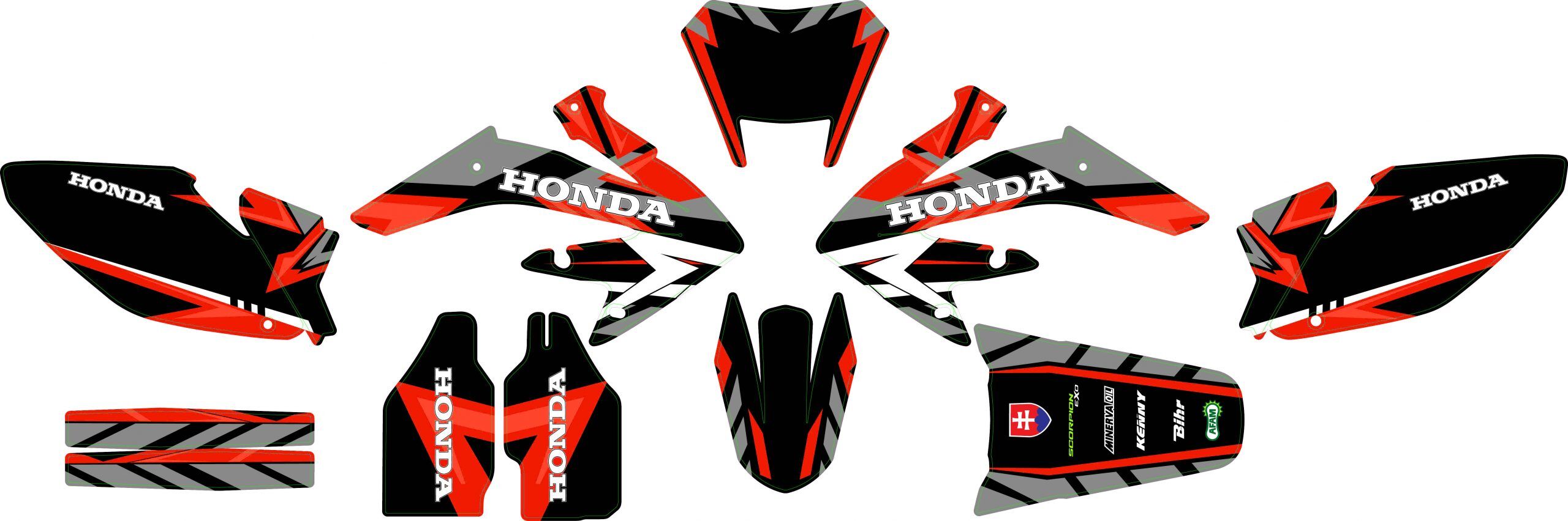 kit déco honda 50 hm carem rouge maquette