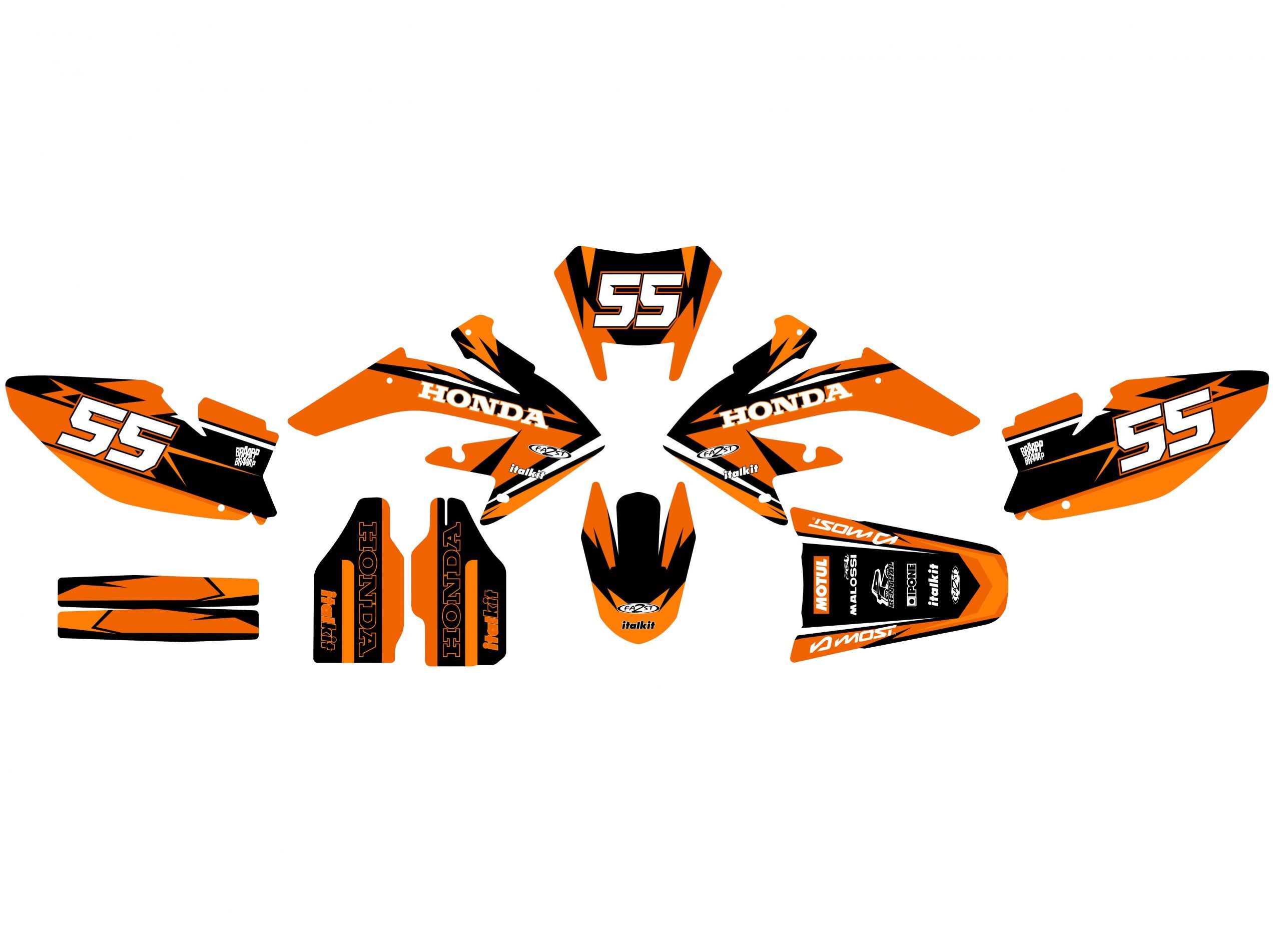 kit déco honda 50 hm craft orange