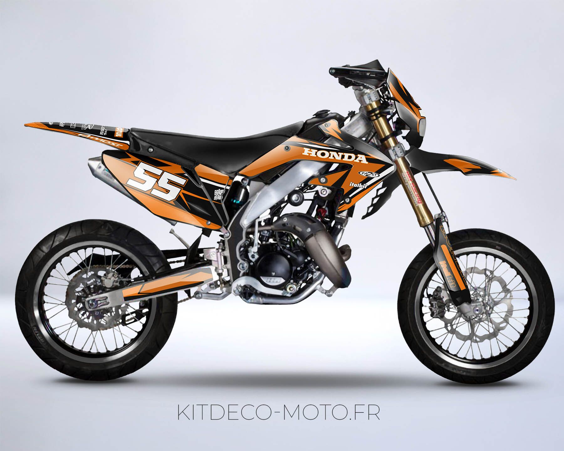 kit déco honda 50 hm craft orange