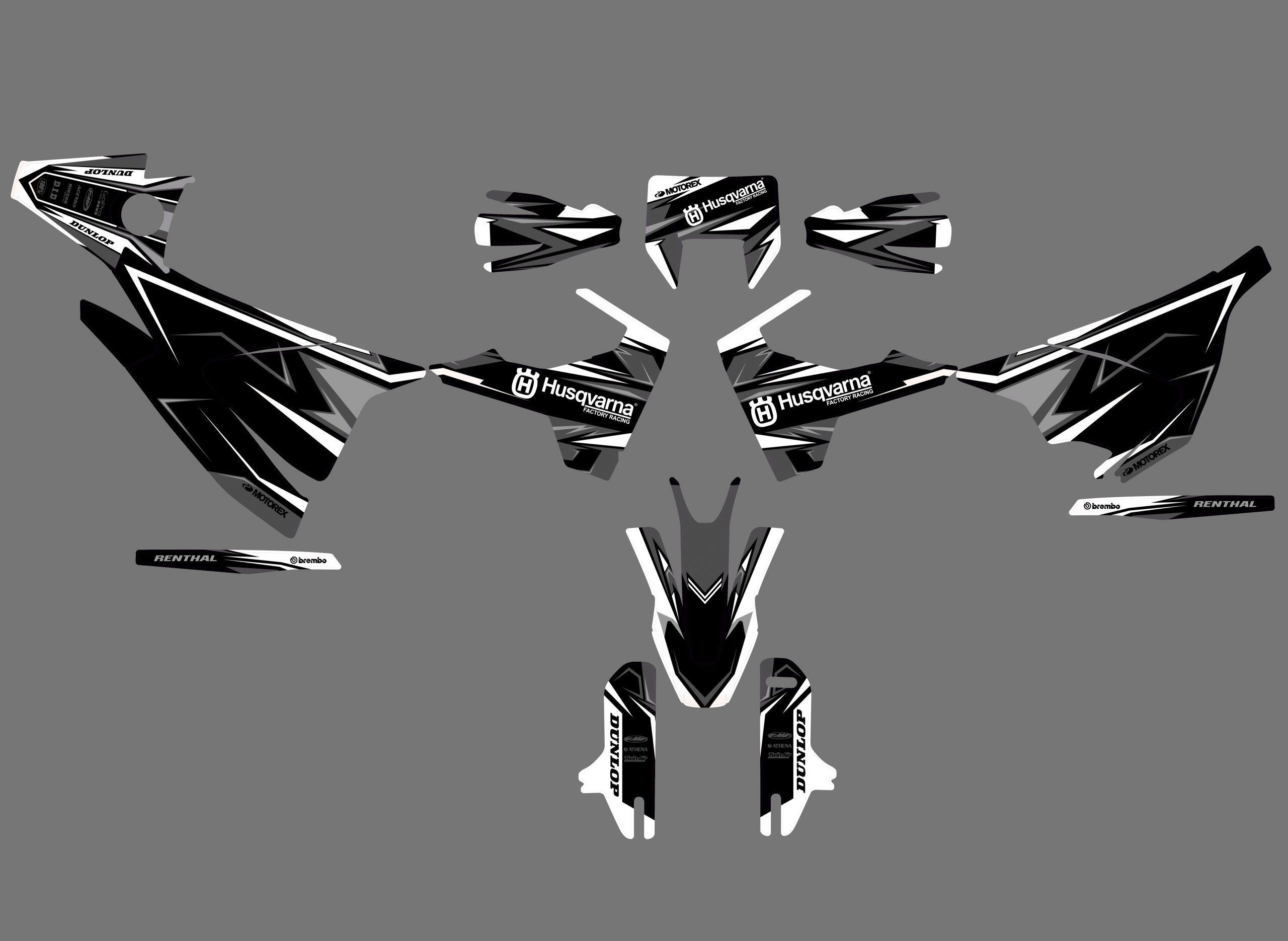 kit déco husqvarna 701 sm colors mixt blanc