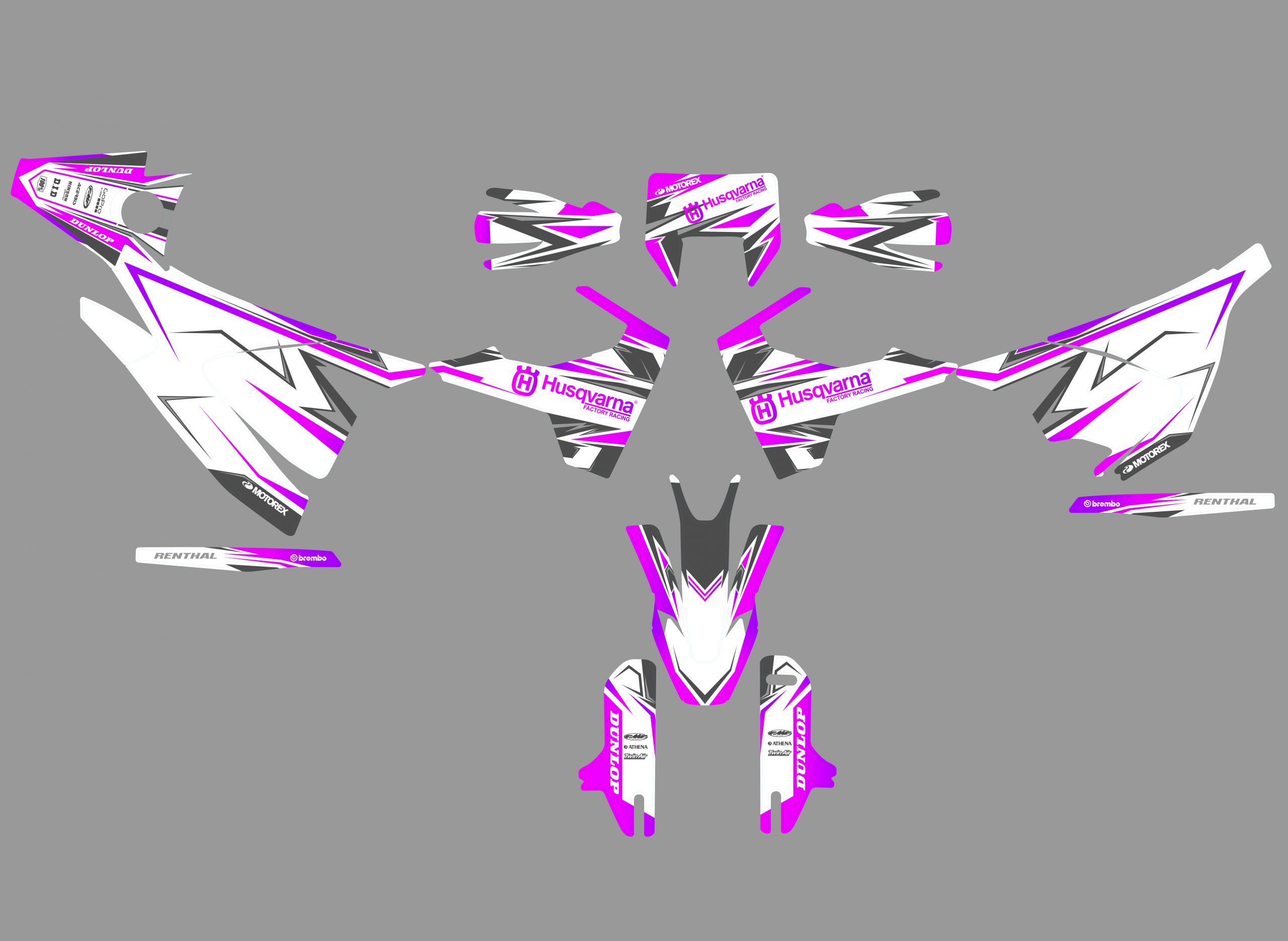 kit déco husqvarna 701 sm colors mixt blanc / rose