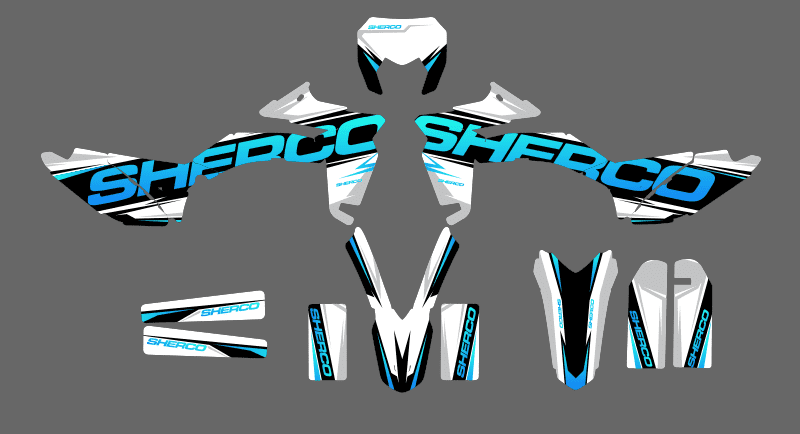 kit déco sherco 50 sm – fusion cyan