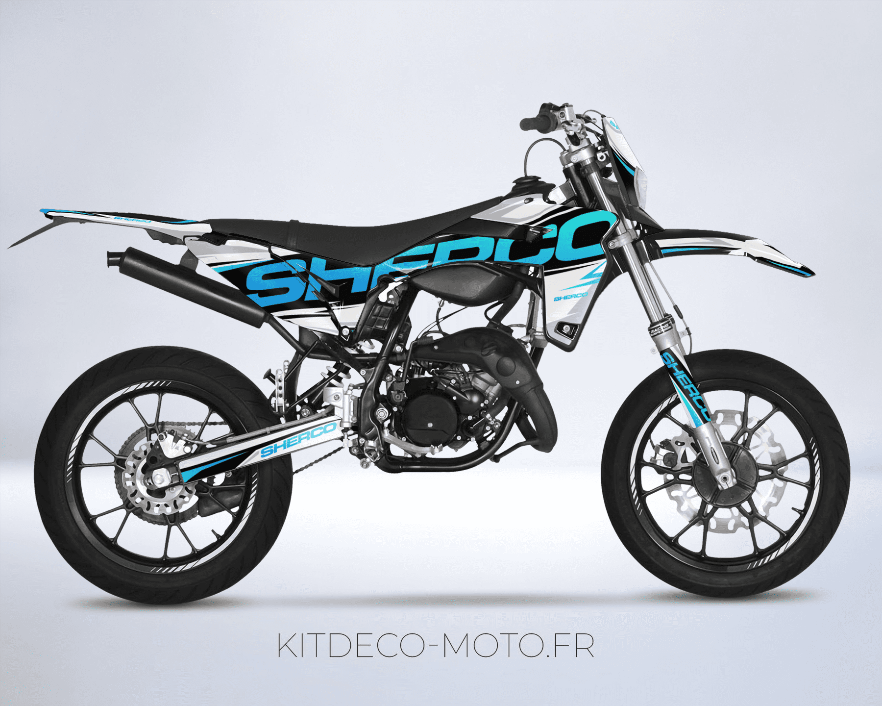 kit déco sherco 50 sm – fusion cyan