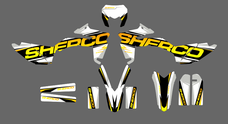 kit déco sherco 50 sm – fusion jaune