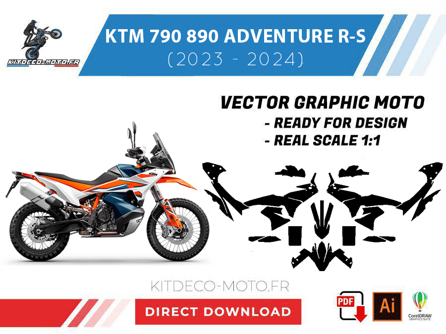 template ktm 790 890 adventure r s (2023 2024) vector