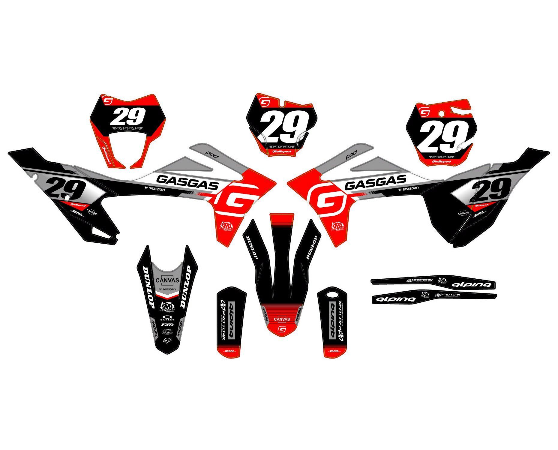 kit déco gasgas ec (2021 2023) fast gris