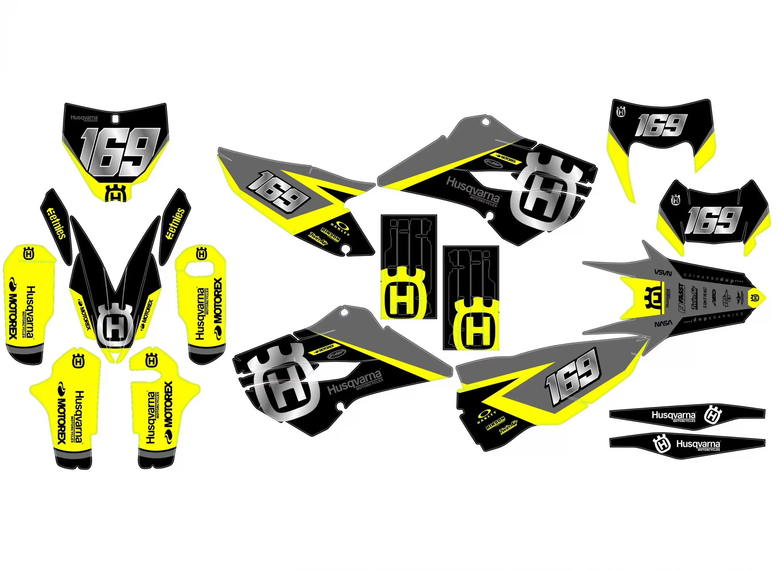 kit déco husqvarna tc / fc (2014 2015) factory jaune