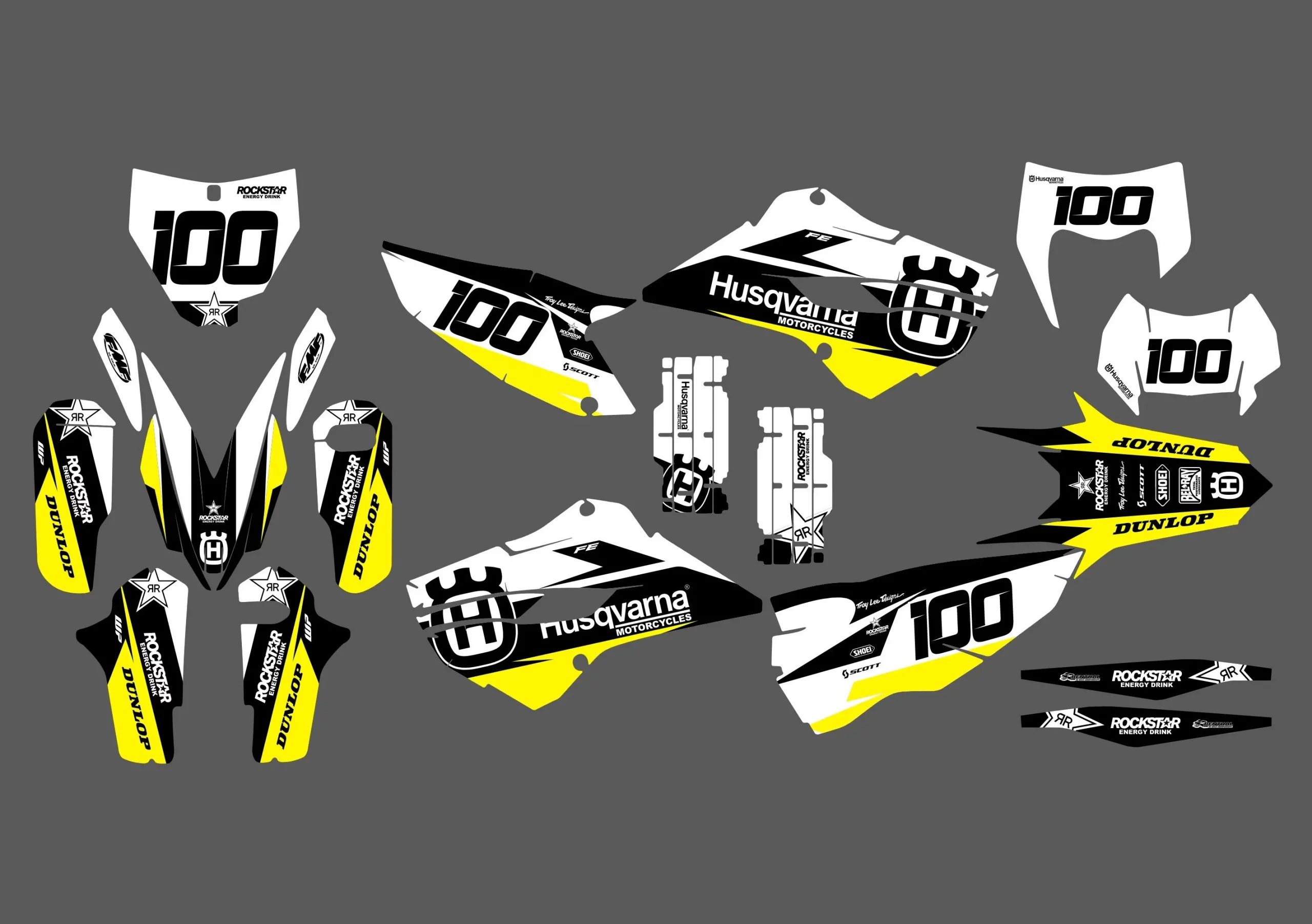 kit déco husqvarna tc / fc (2014 2015) race jaune