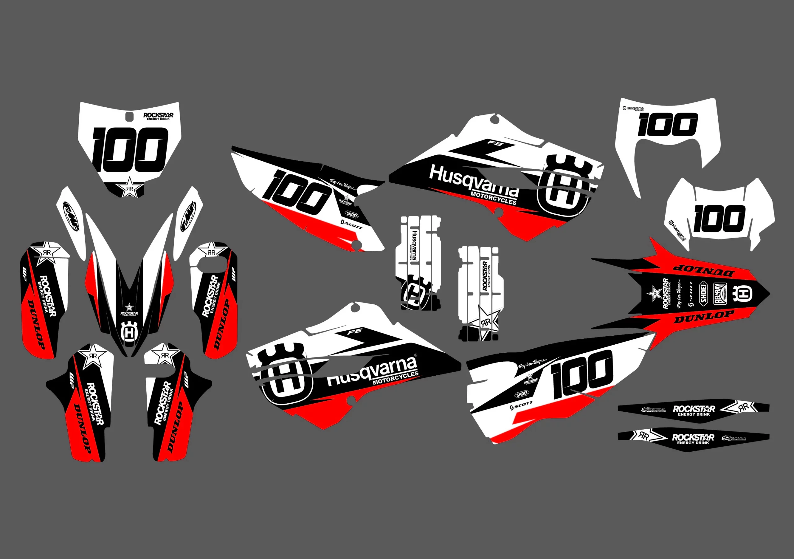 kit déco husqvarna tc / fc (2014 2015) race rouge