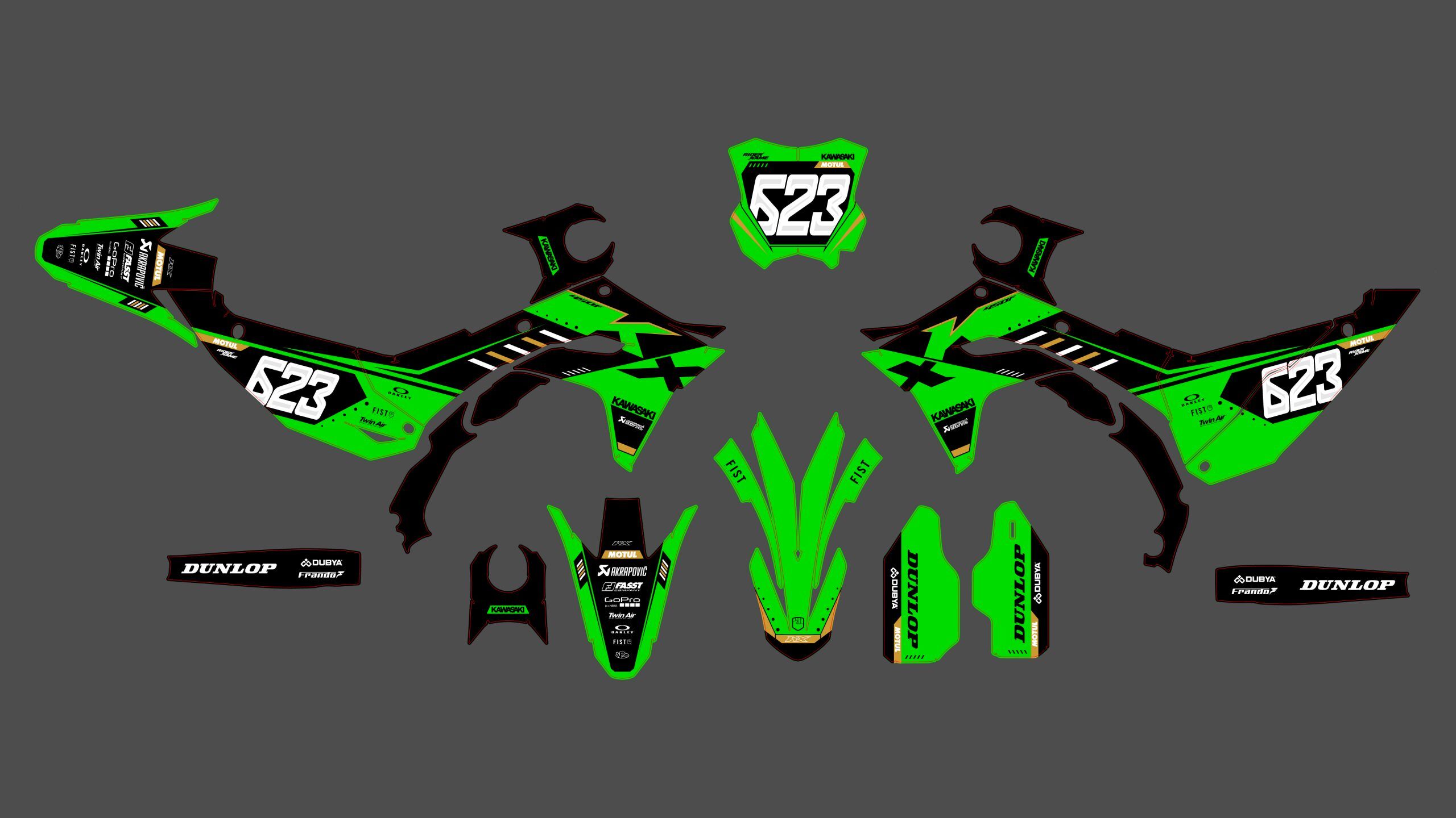 kit déco kawasaki 450 kxf (2024) course