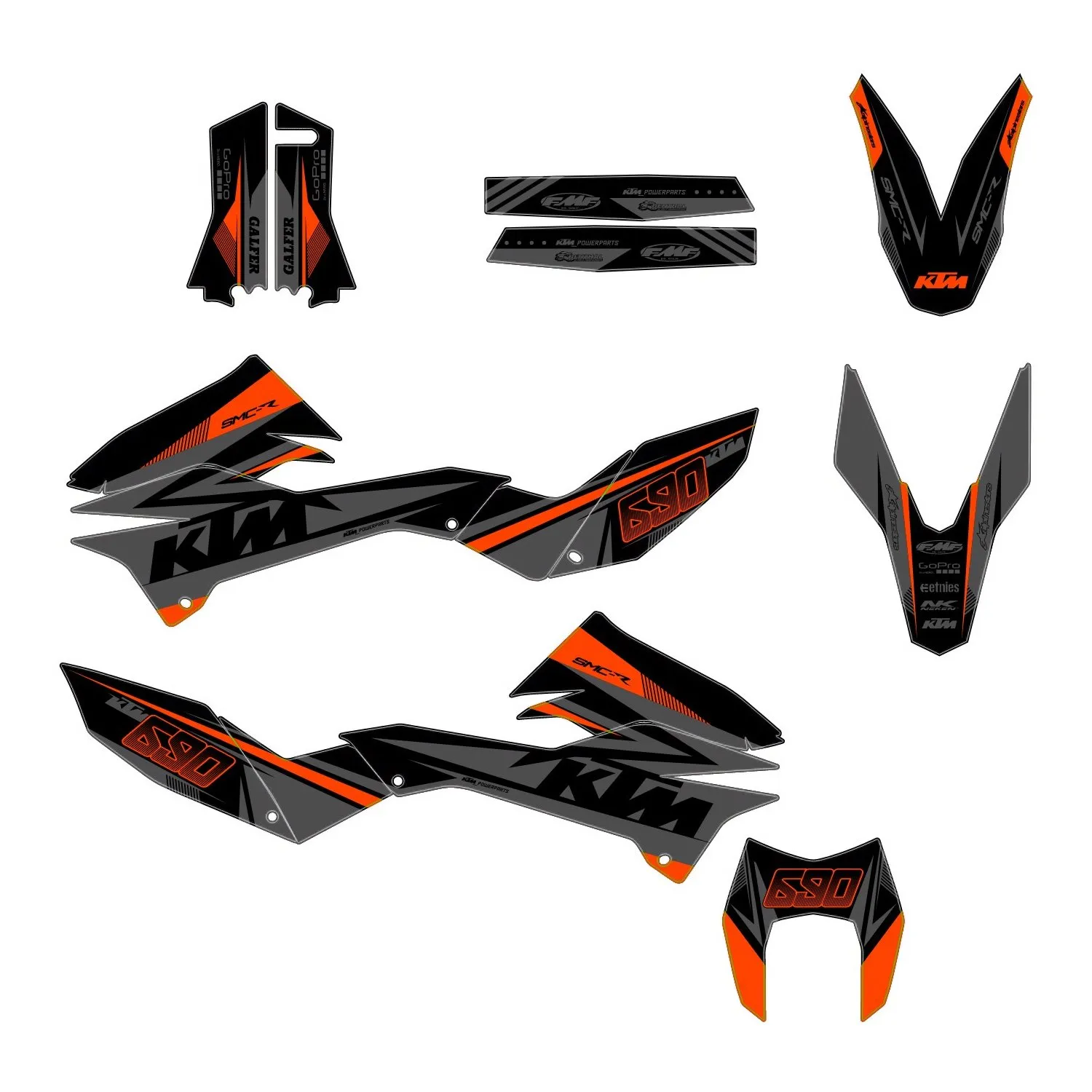 kit déco ktm 690 smcr (2012 2018) race orange