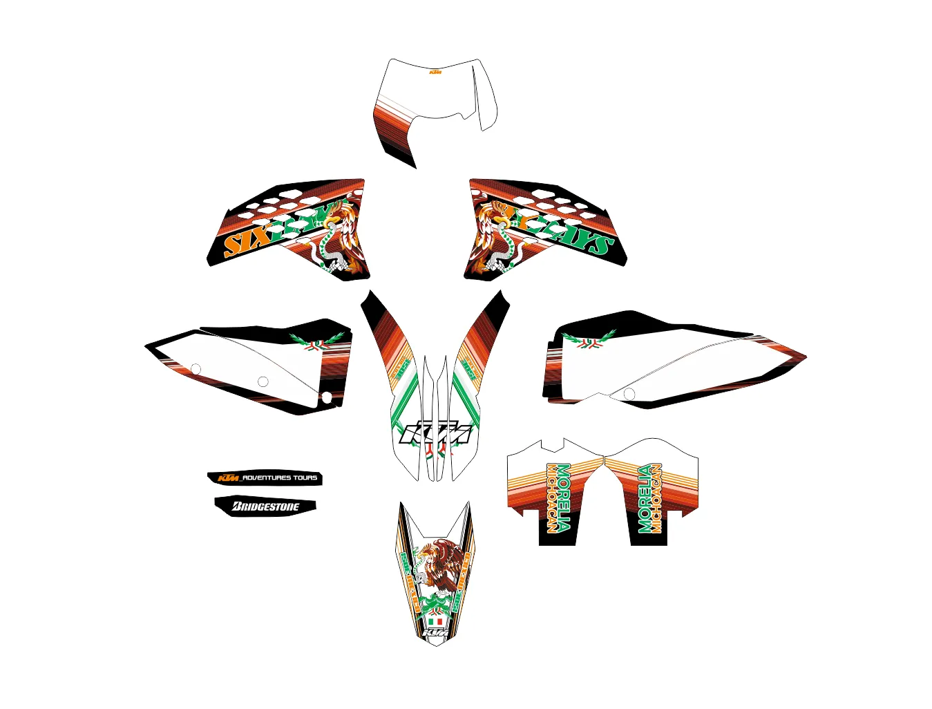 kit déco ktm exc / exc f (2008 2011) six days