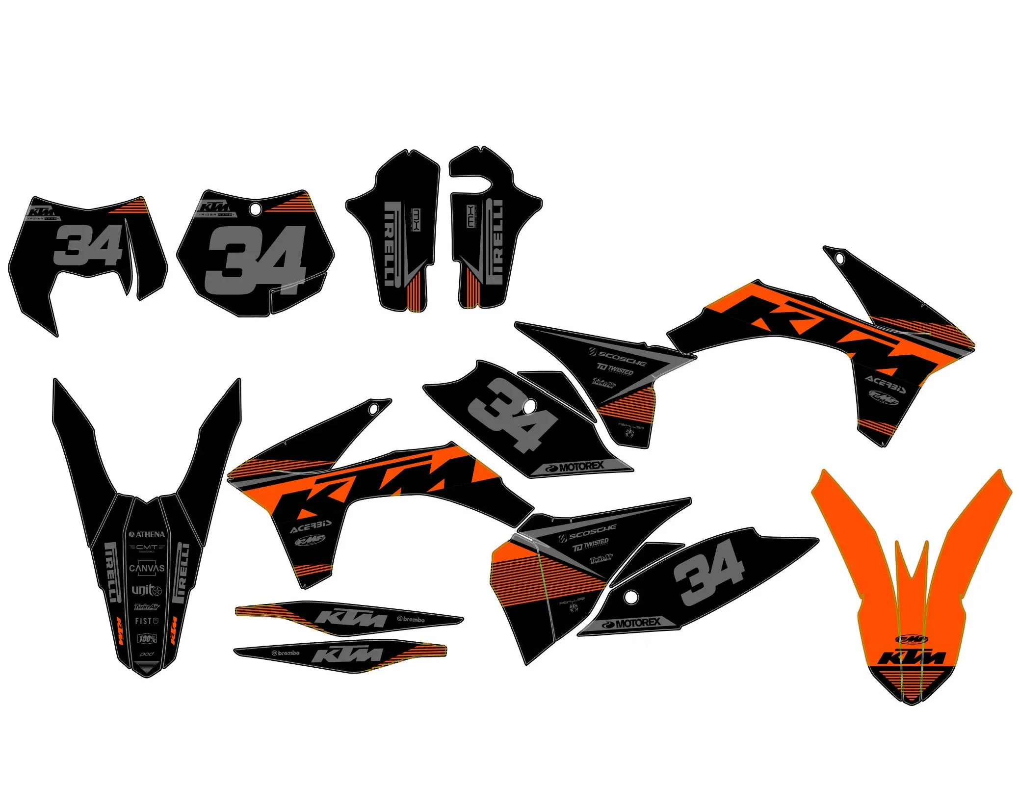 kit déco ktm exc / exc f (2012 2013) factory