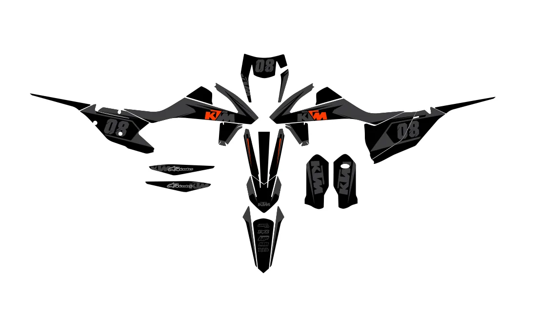 kit déco ktm exc / exc f (2017 2019) factory gris #2