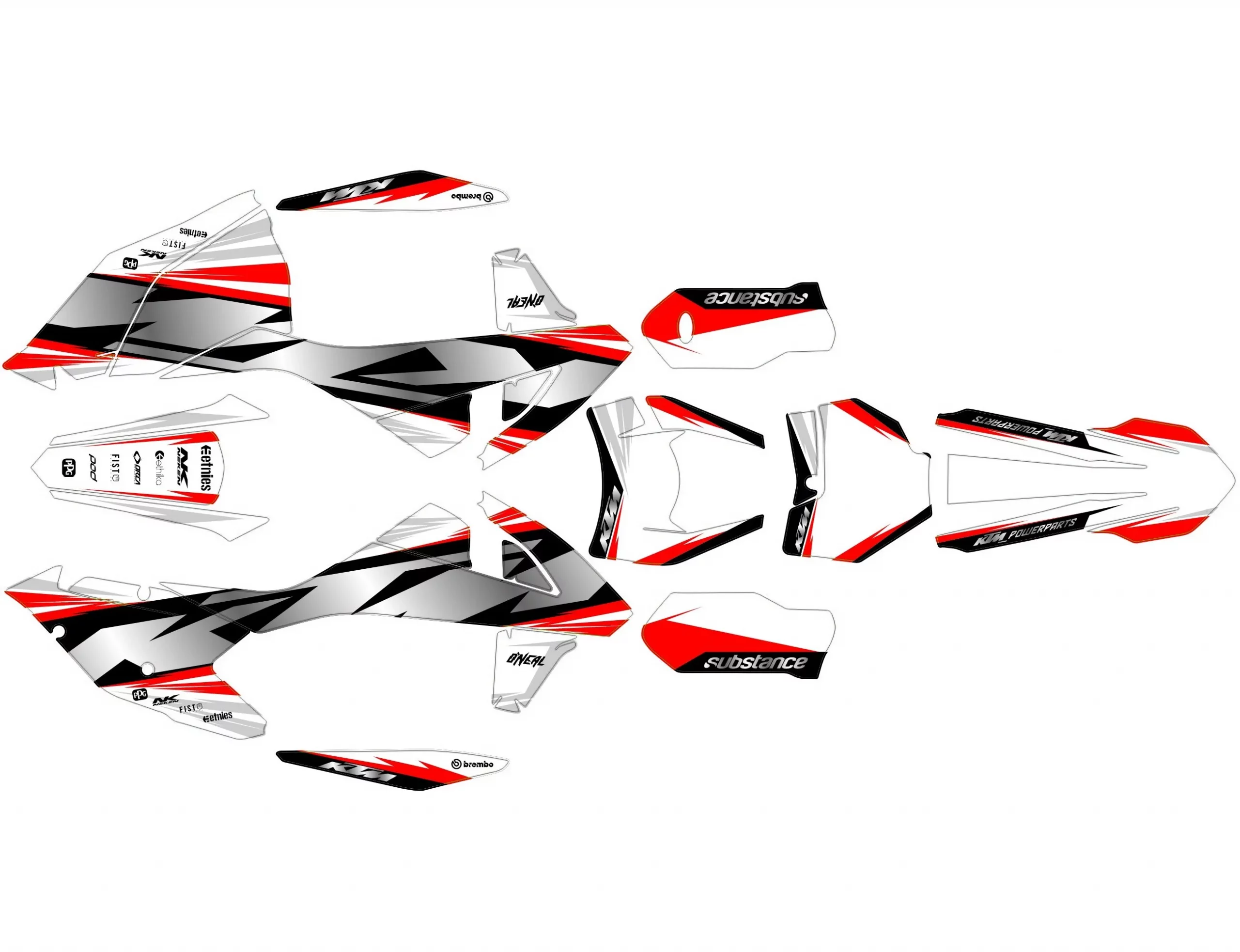 kit déco ktm exc / exc f (2017 2019) race rouge