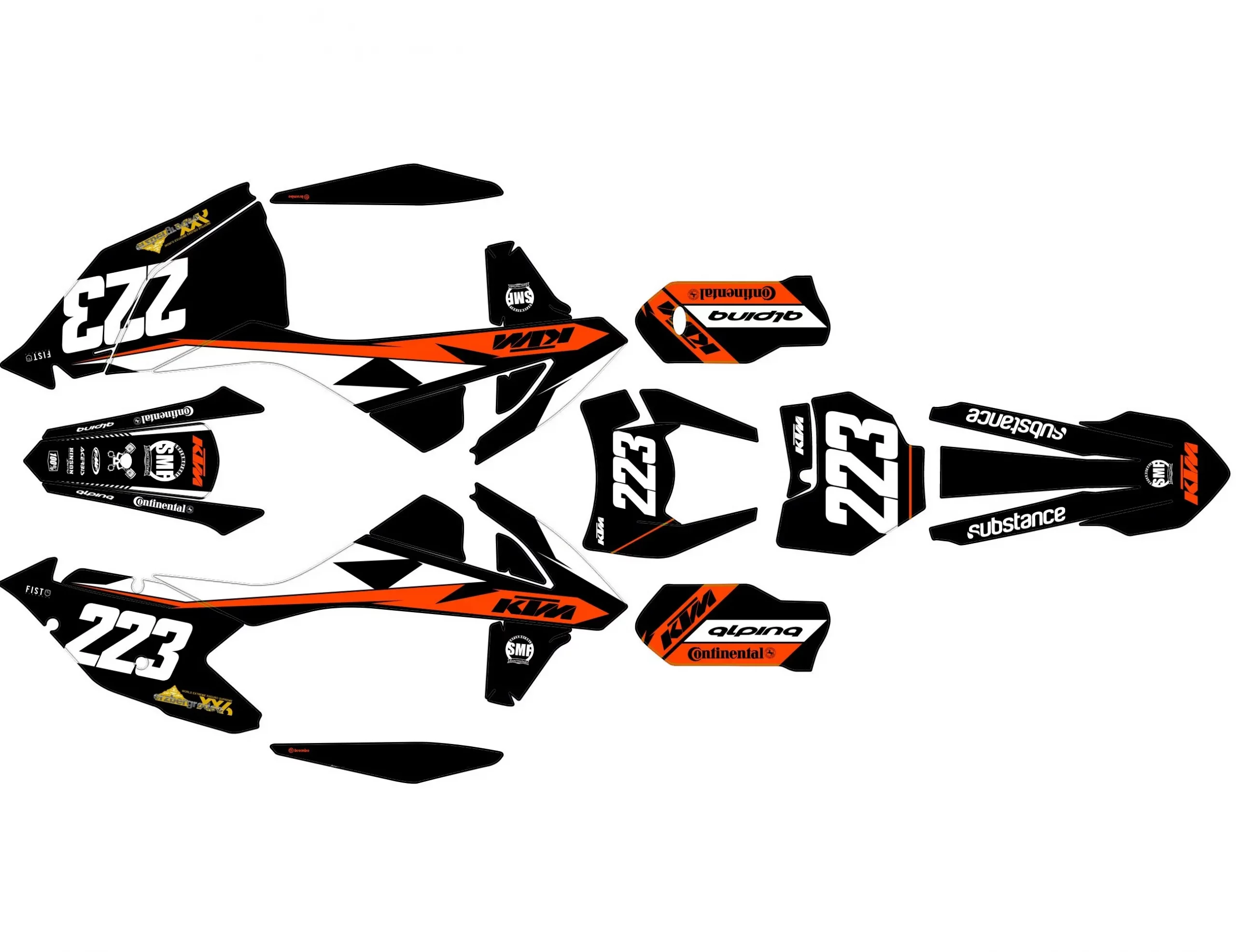 kit déco ktm exc / exc f (2017 2019) racing