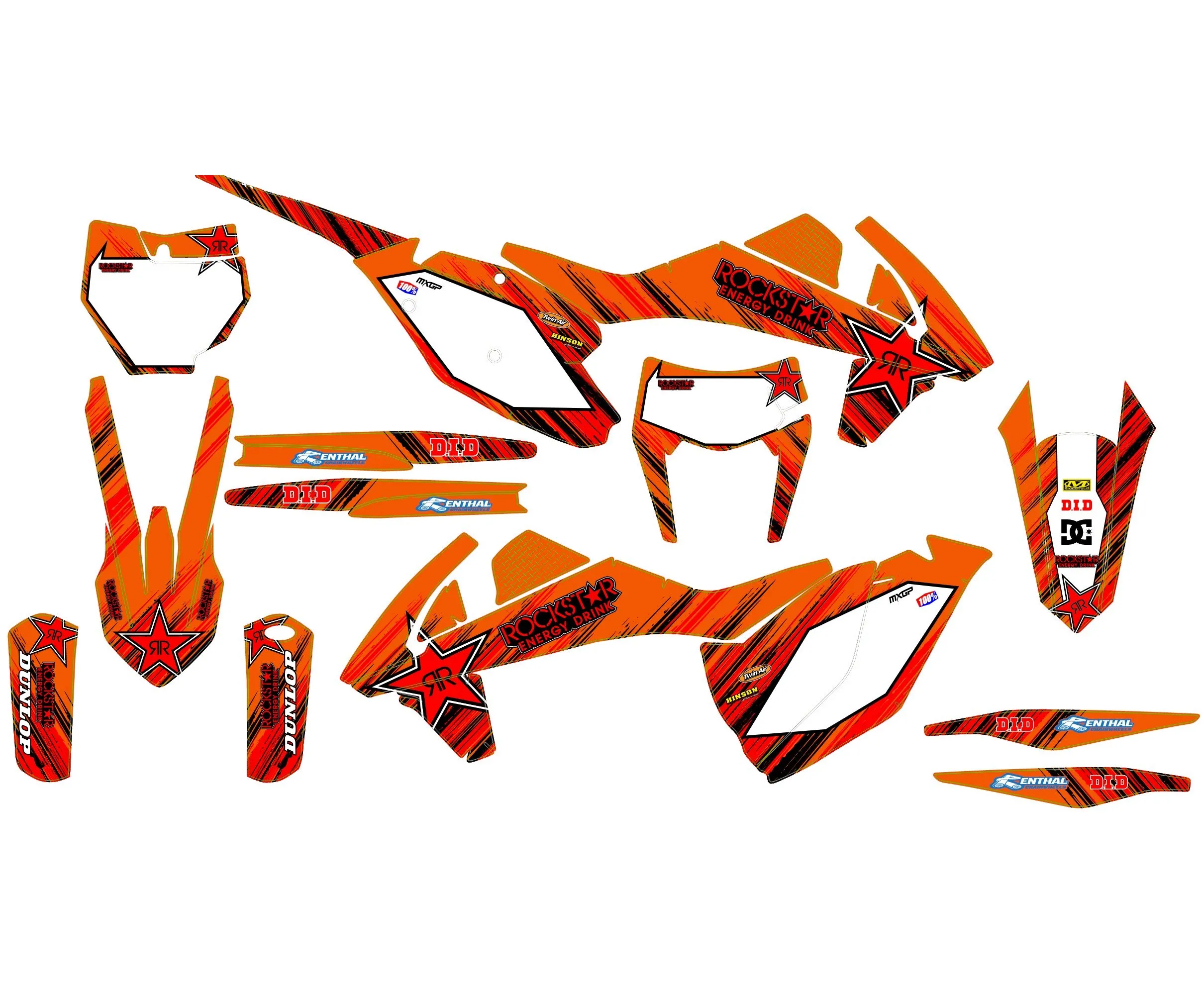 kit déco ktm exc / exc f (2017 2019) rockstar